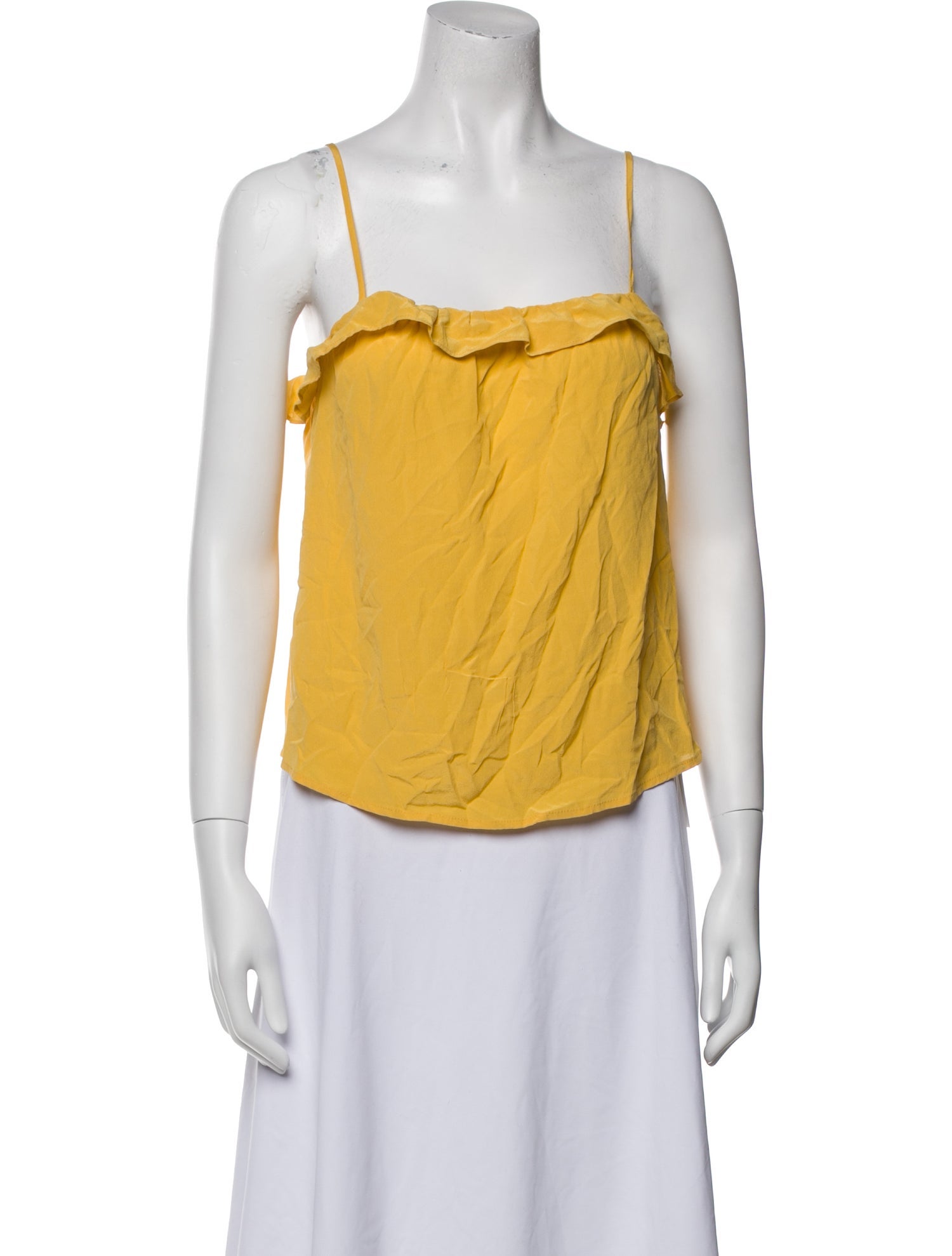 Sézane Silk Square Neckline Top