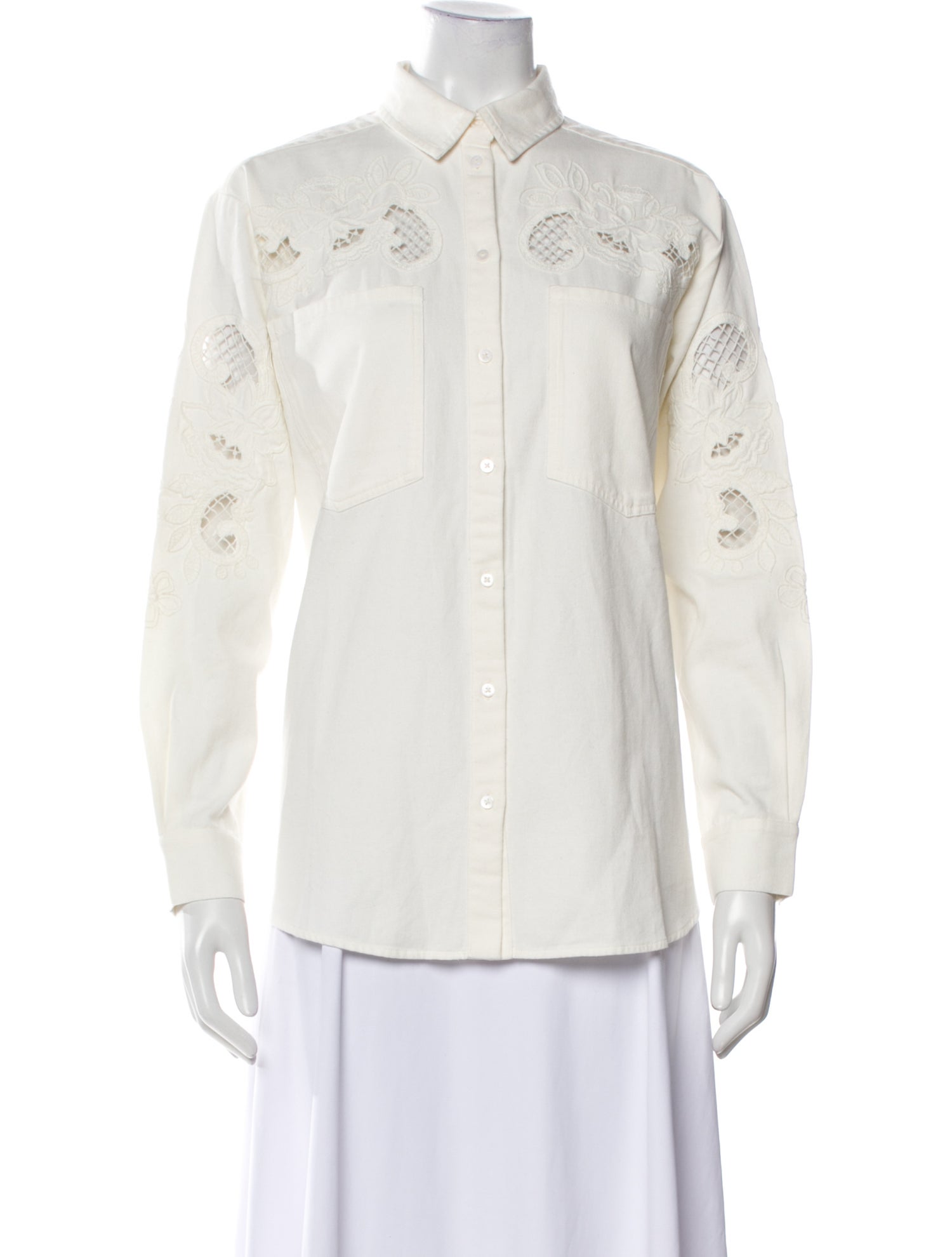 Sézane Long Sleeve Button-Up Top