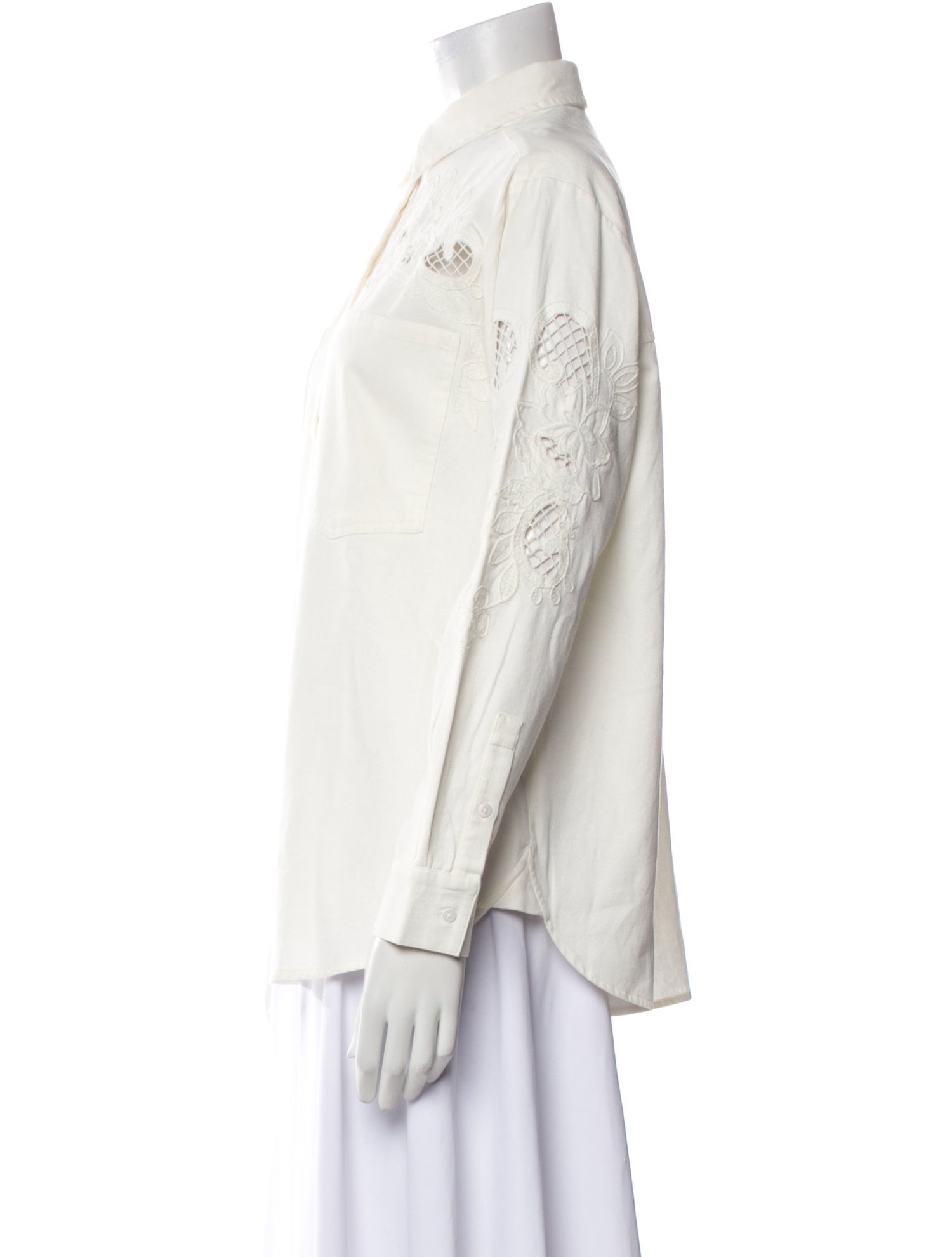 Sézane Long Sleeve Button-Up Top