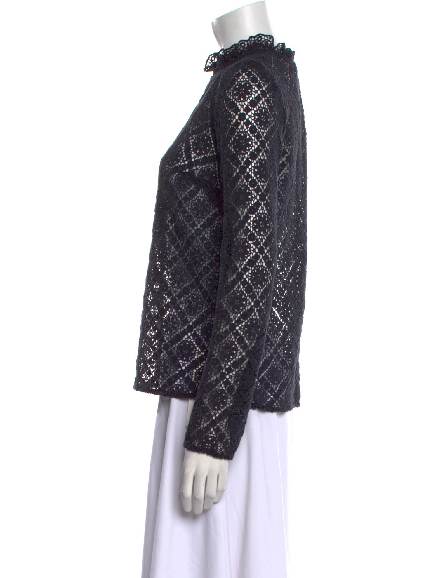 Sézane Printed Mock Neck Sweater