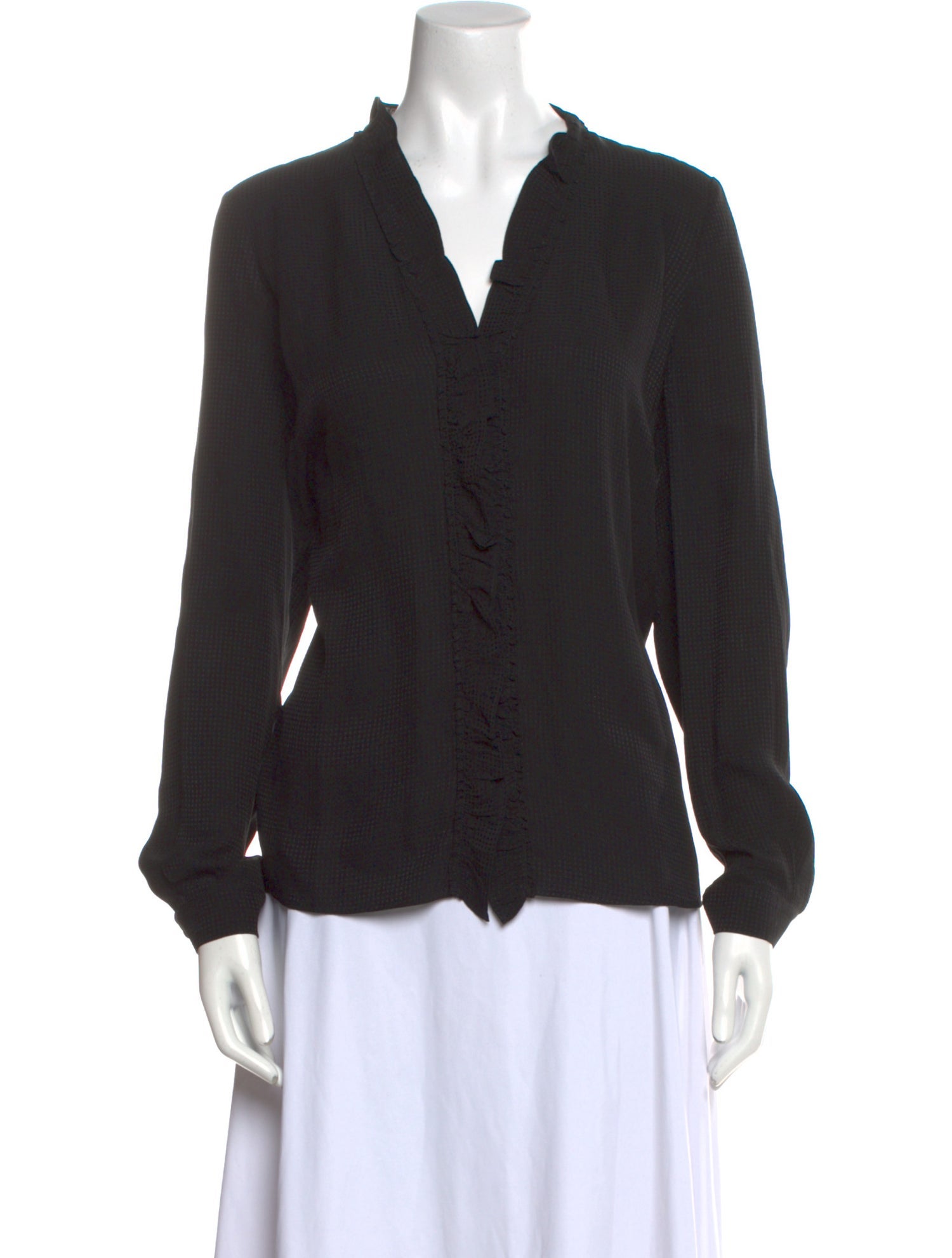 Sézane Silk V-Neck Blouse