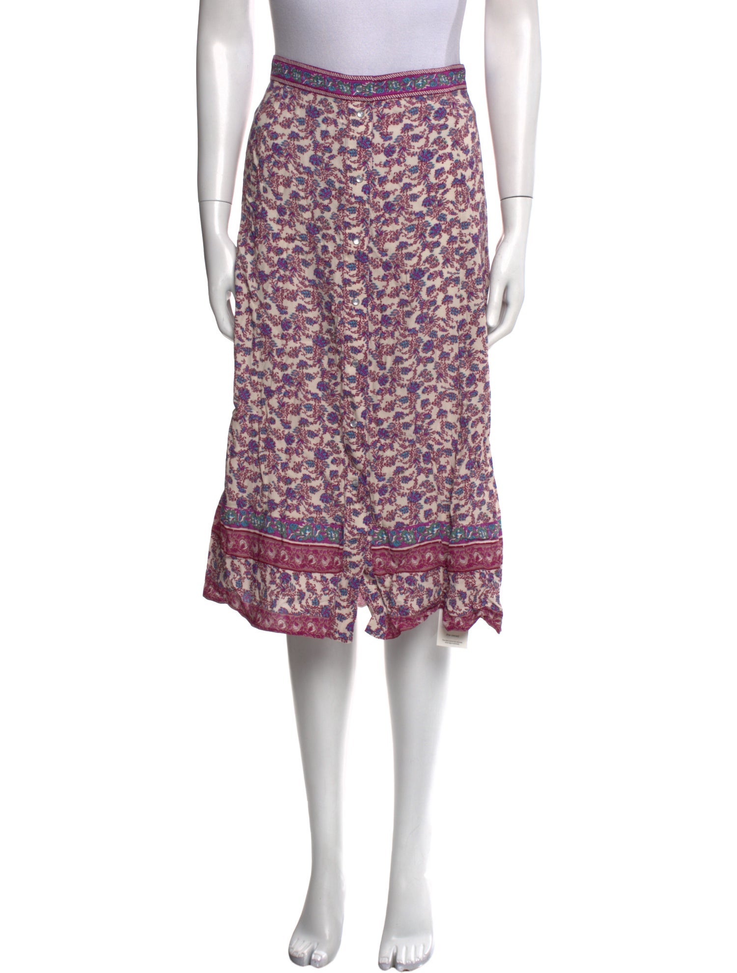 Sézane Floral Print Knee-Length Skirt