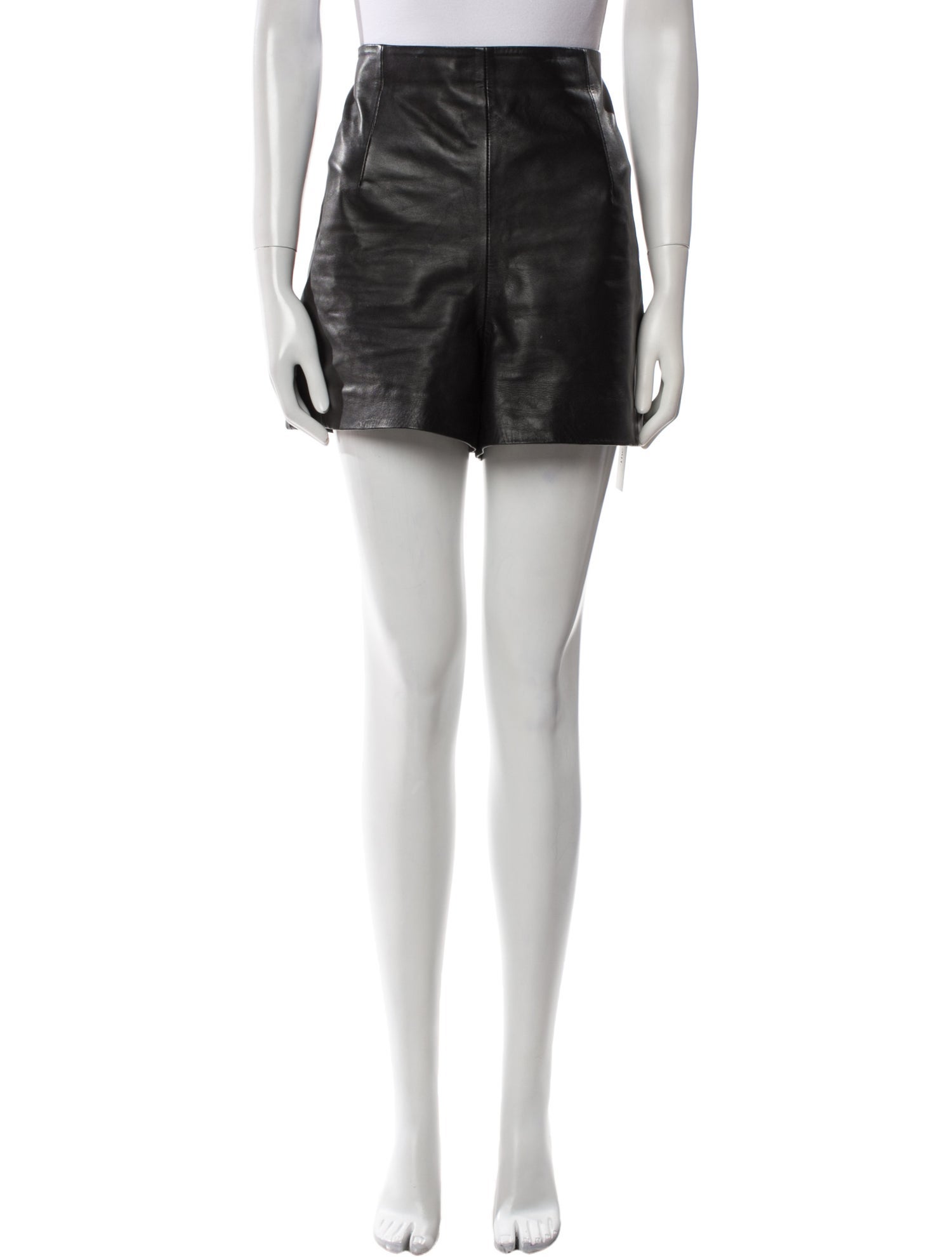 Sézane Lamb Leather Mini Shorts