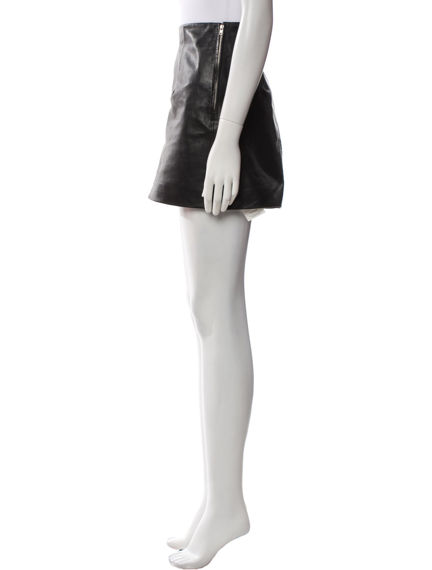 Sézane Lamb Leather Mini Shorts