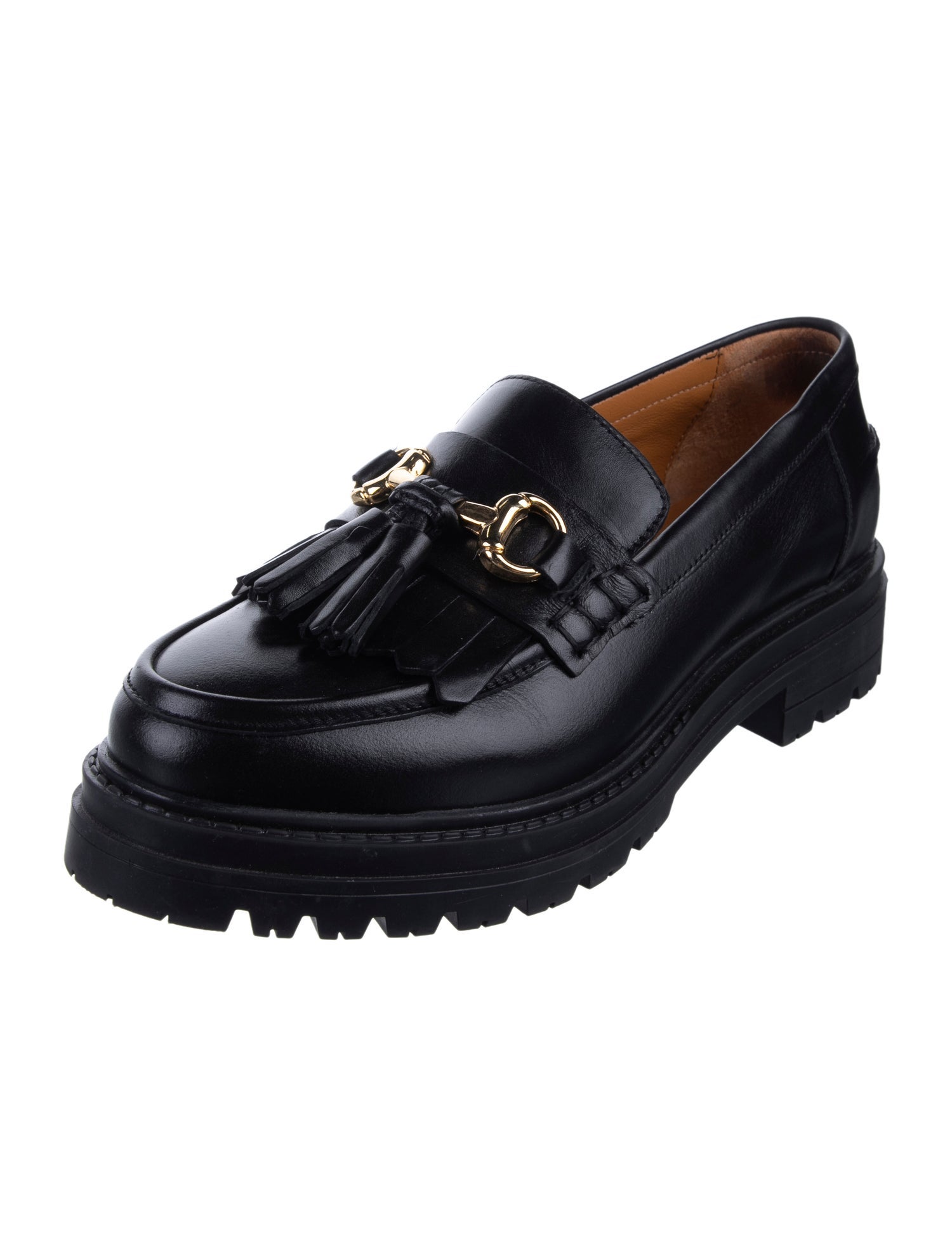 Sézane Leather Tassel Accents Loafers