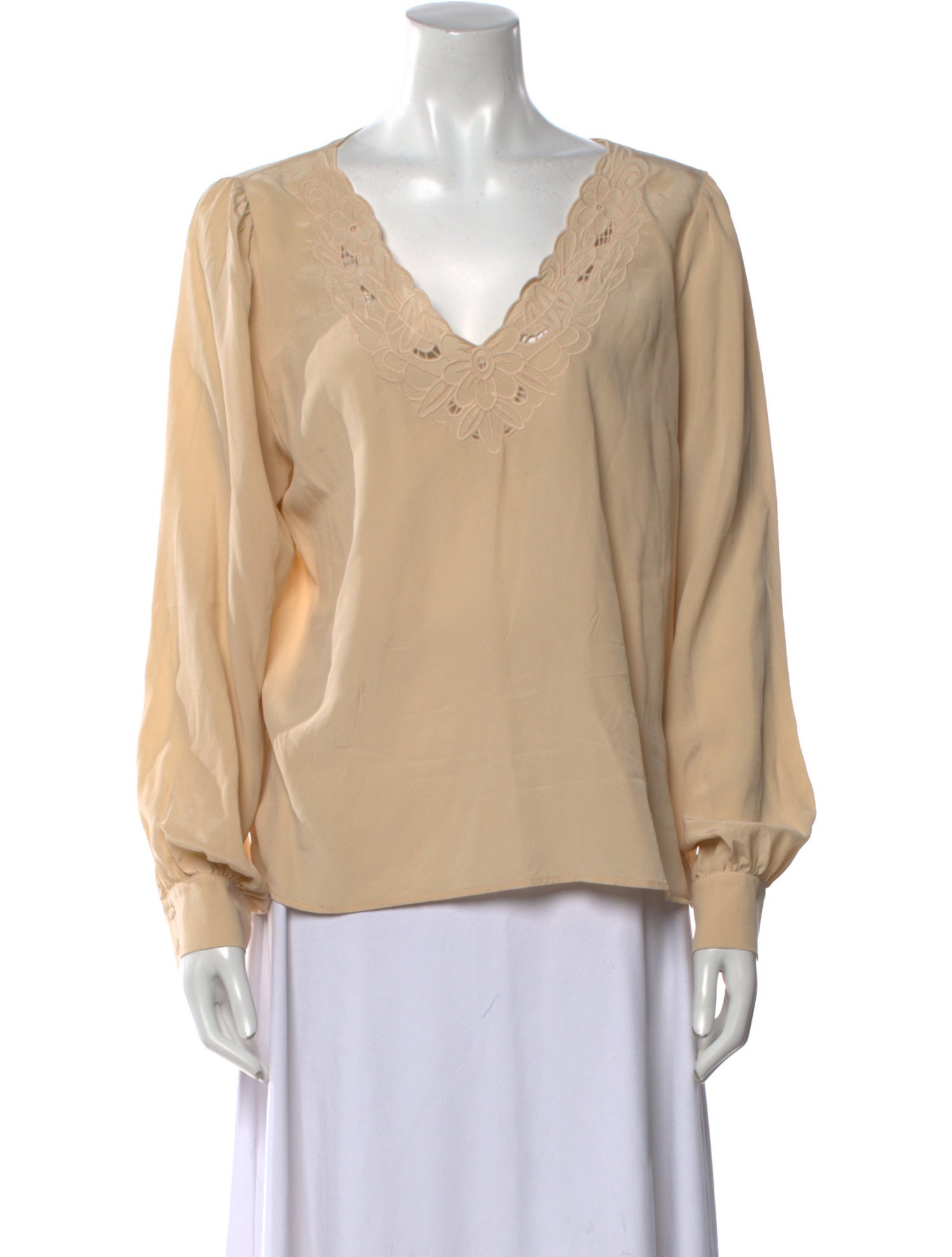 Sézane Silk V-Neck Blouse