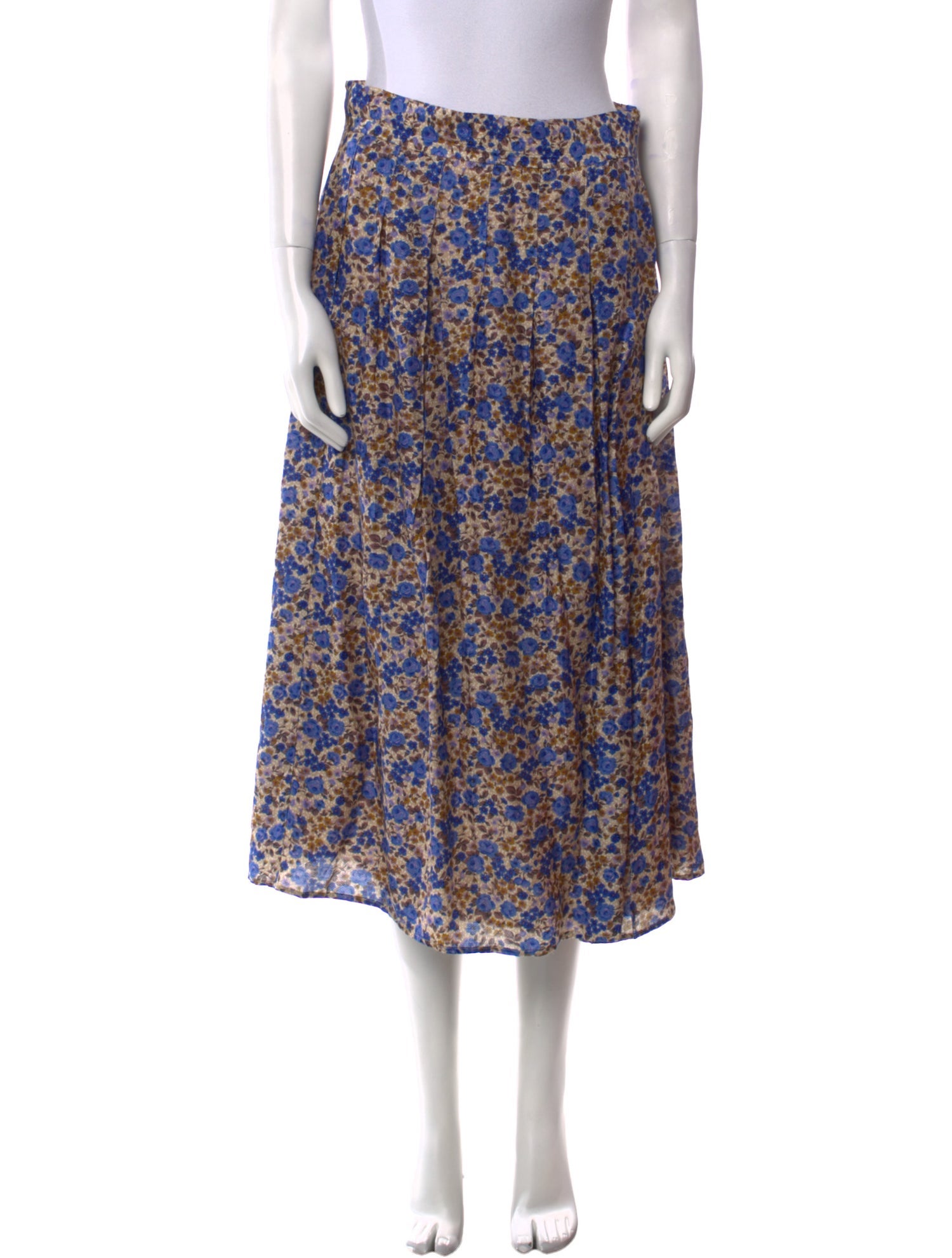 Sézane Floral Print Midi Length Skirt