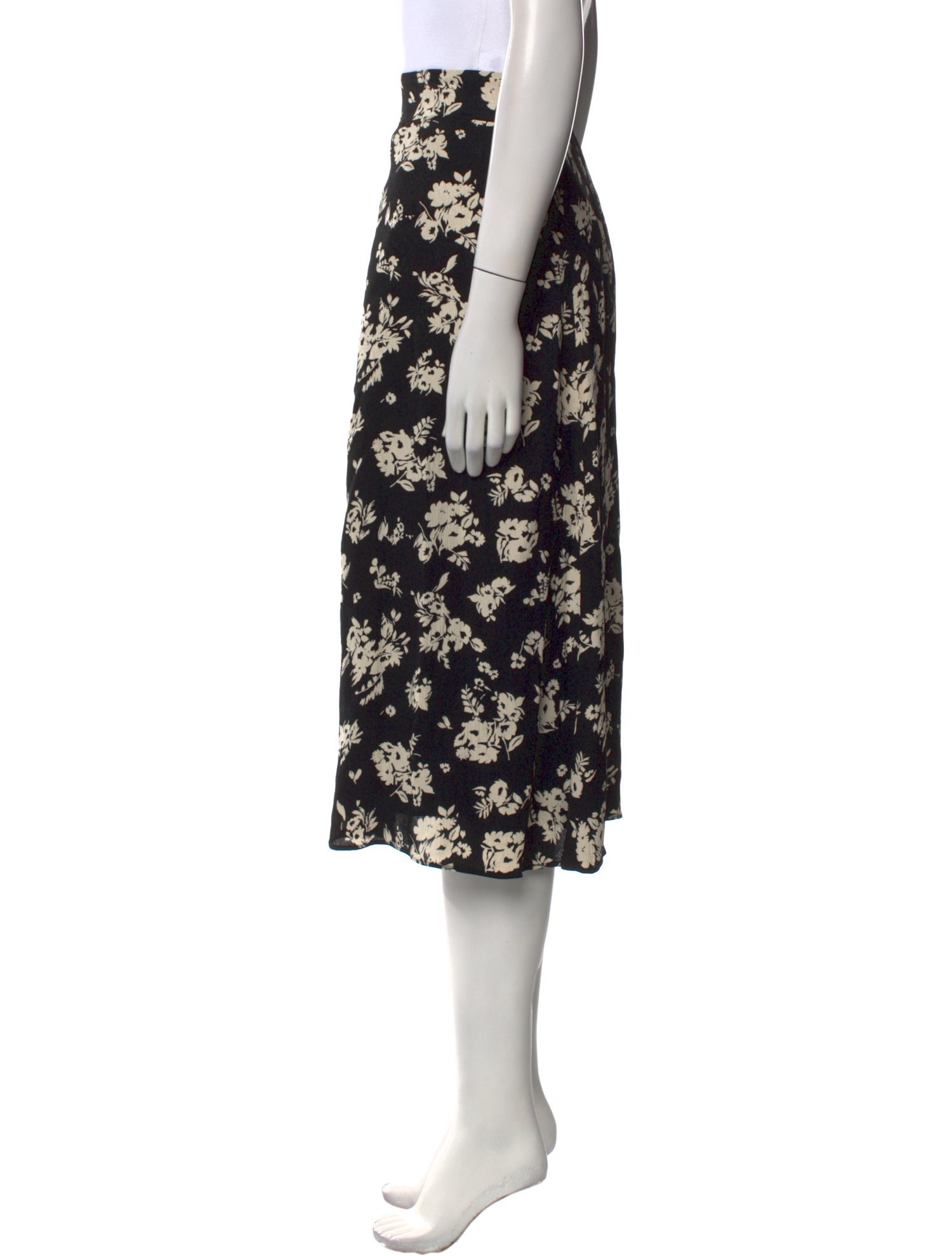 Sézane Floral Print Midi Length Skirt