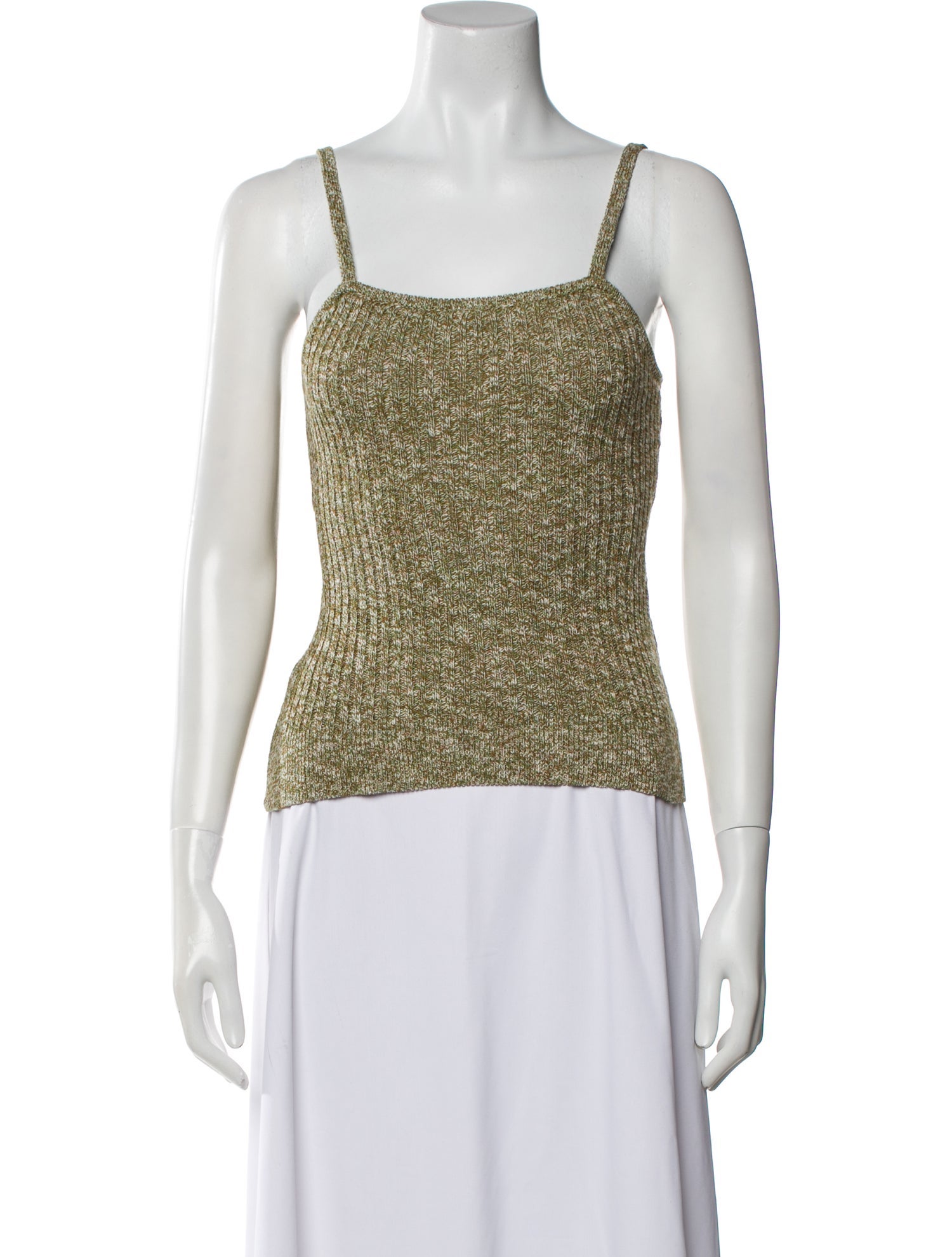 Sézane Tweed Pattern Square Neckline Top