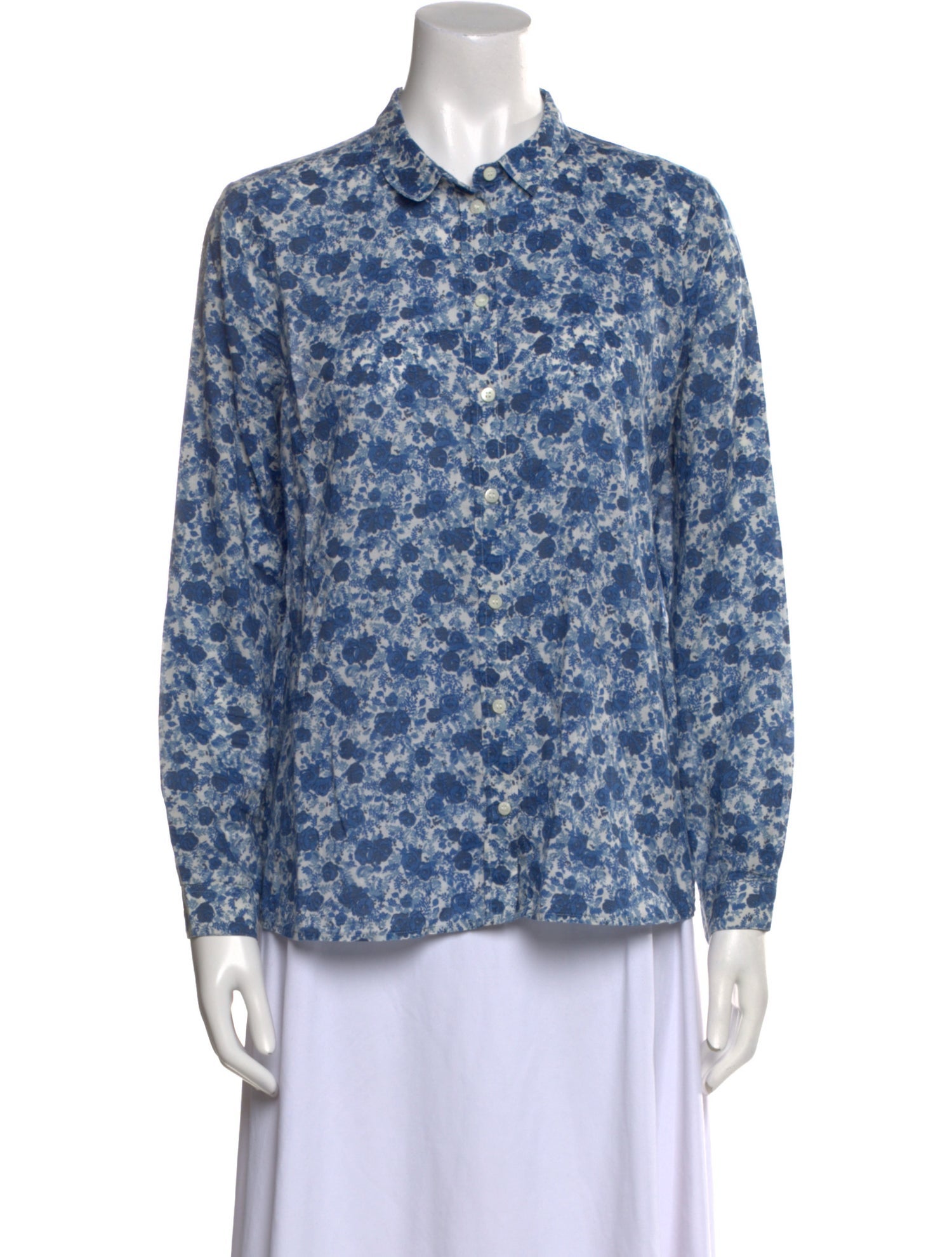 Sézane Floral Print Long Sleeve Button-Up Top