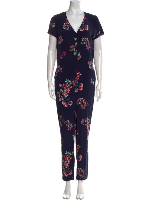 Sézane Silk Floral Print Jumpsuit