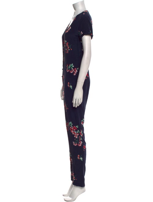 Sézane Silk Floral Print Jumpsuit