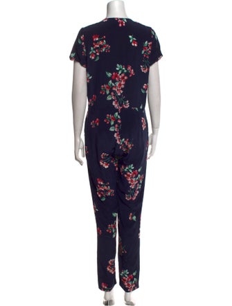 Sézane Silk Floral Print Jumpsuit