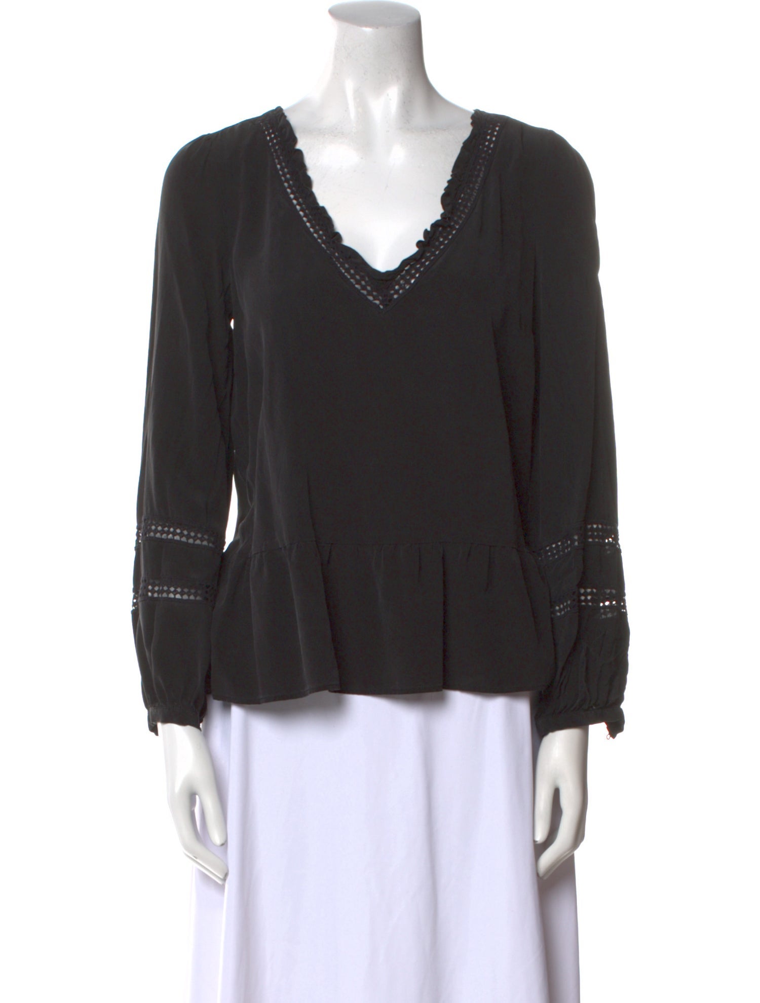 Sézane Silk V-Neck Blouse