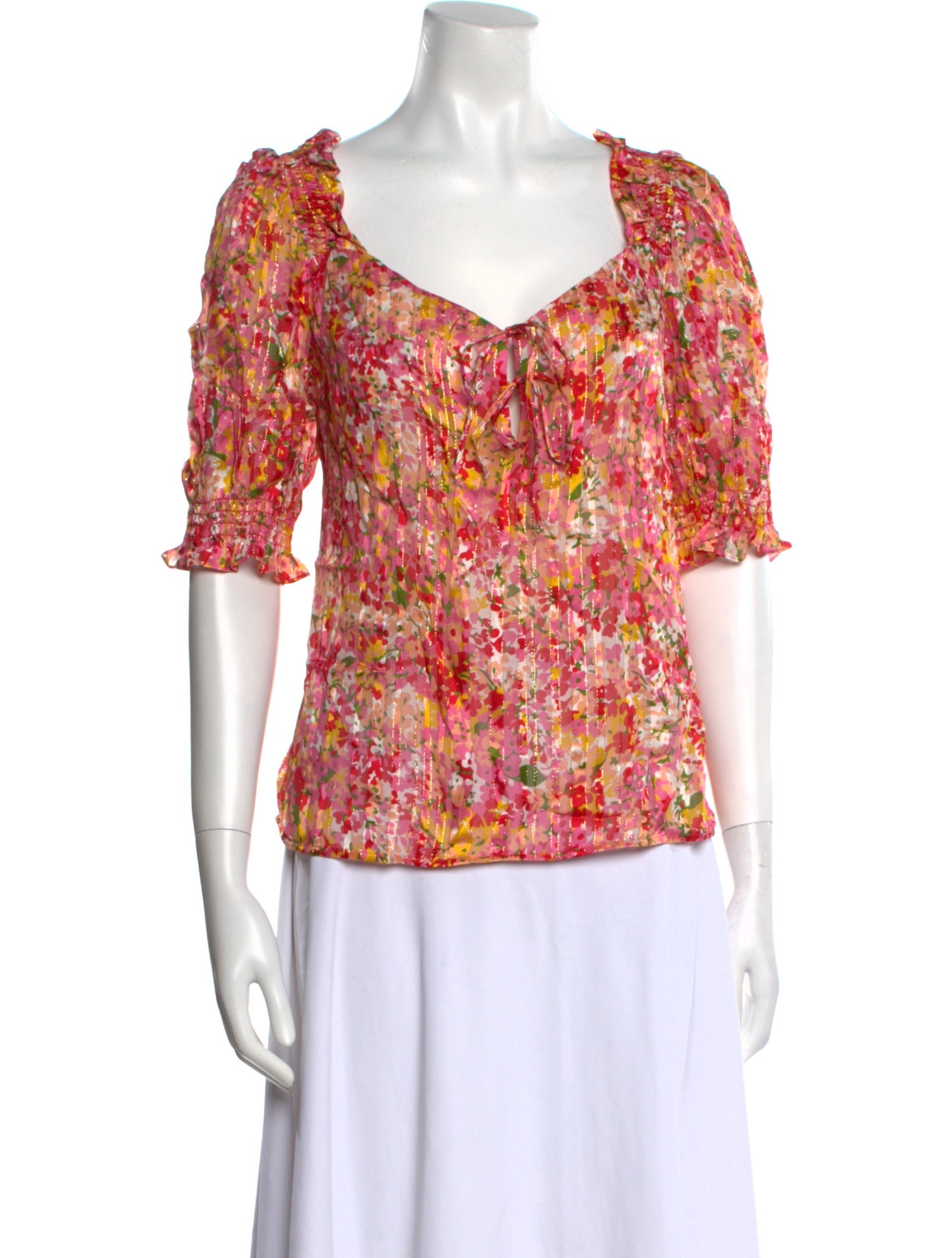 Sézane Silk Floral Print Blouse w/ Tags