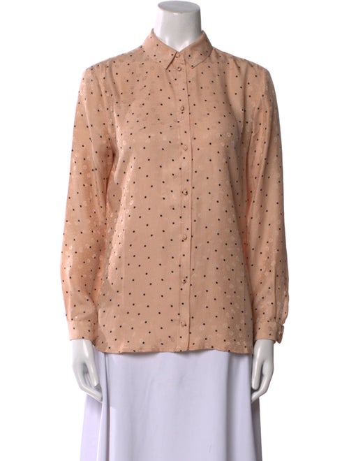 Sézane Silk Polka Dot Print Button-Up Top