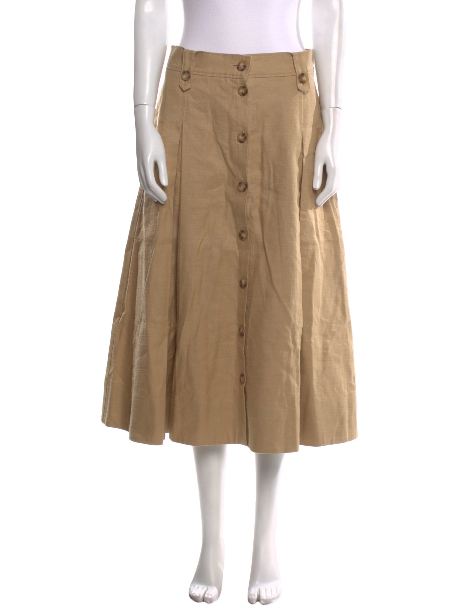 Sézane Pleated Accents Midi Length Skirt w/ Tags