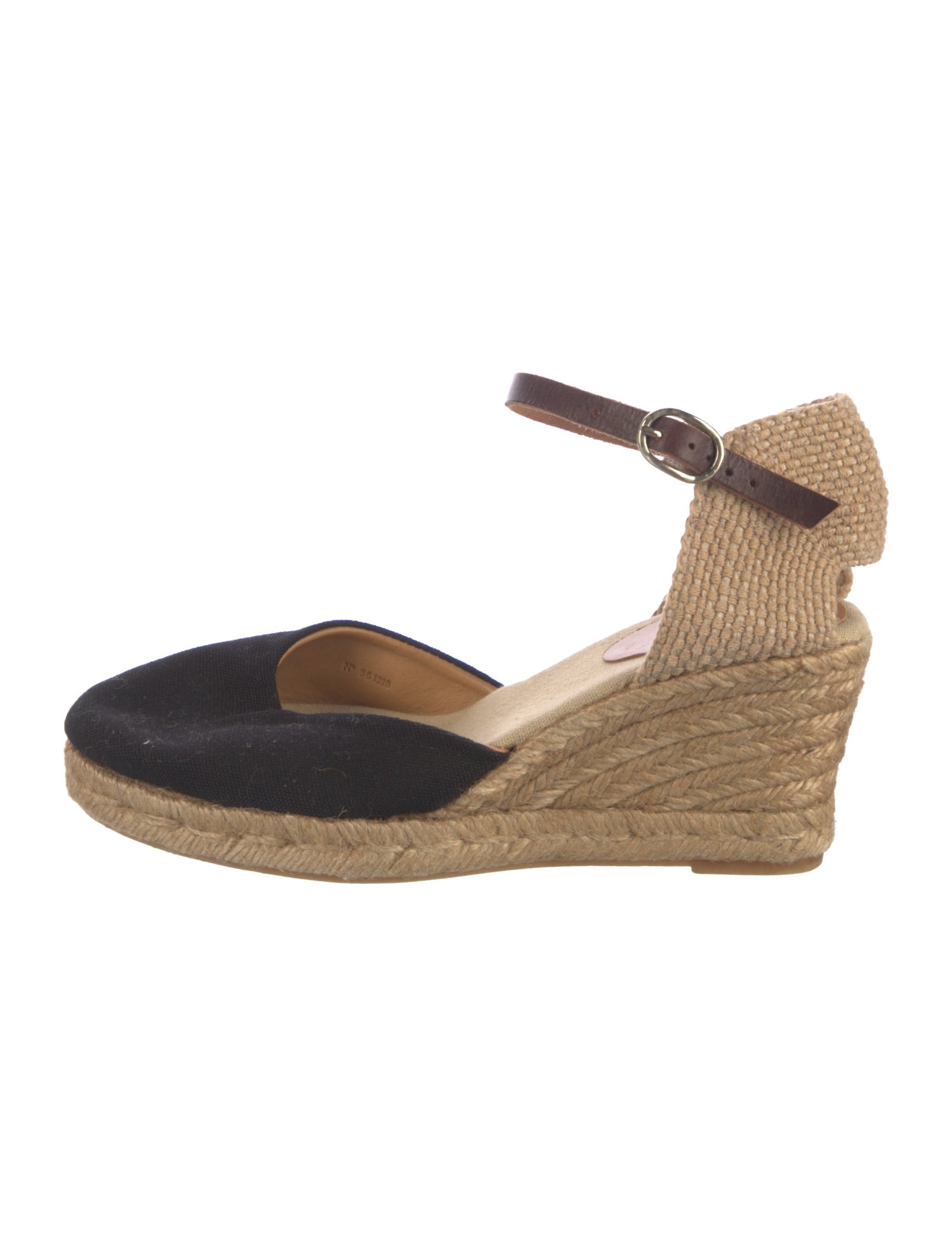 Sézane Canvas Leather Trim Embellishment D'Orsay Pumps