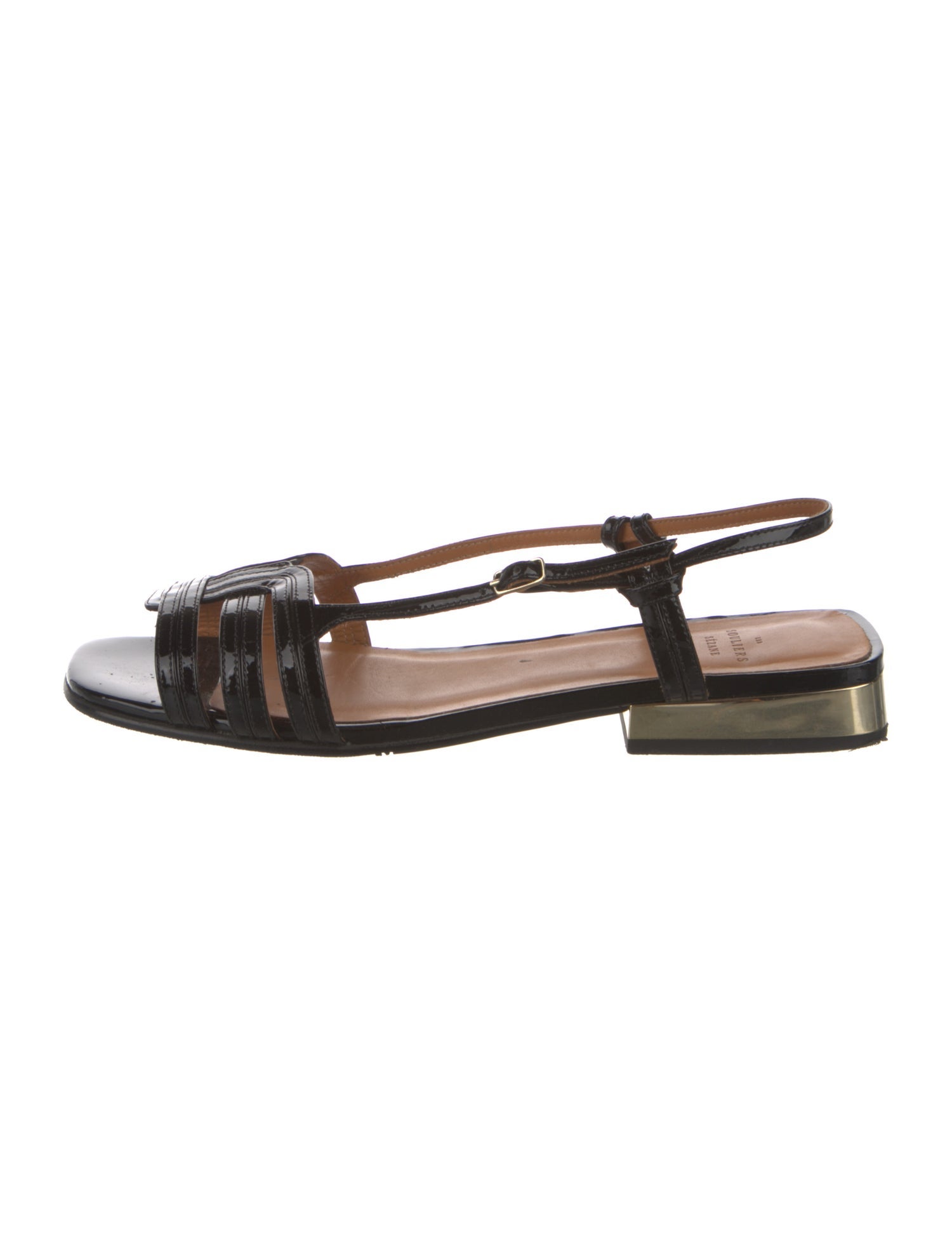 Sézane Patent Leather Slingback Sandals