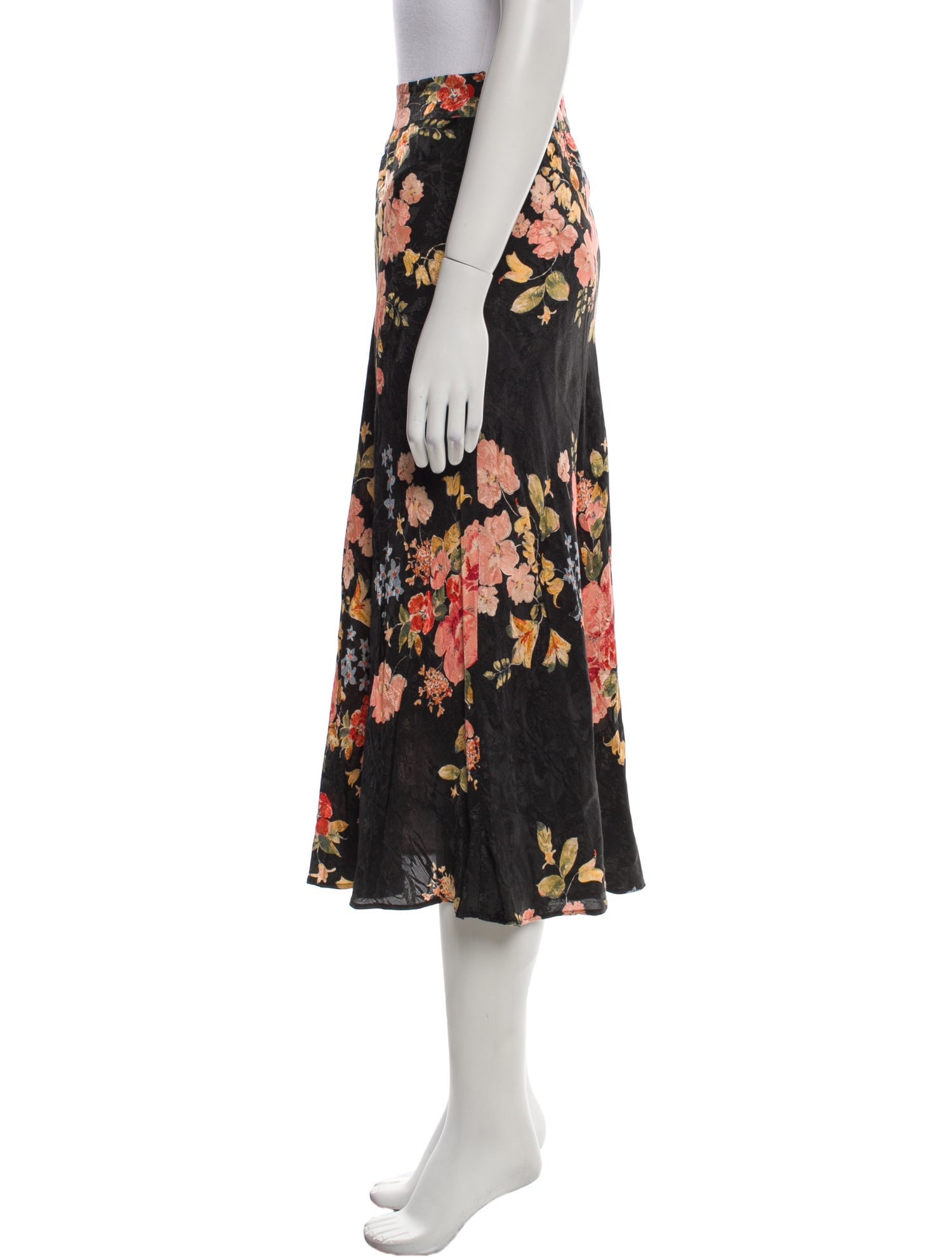 Sézane Floral Print Midi Length Skirt