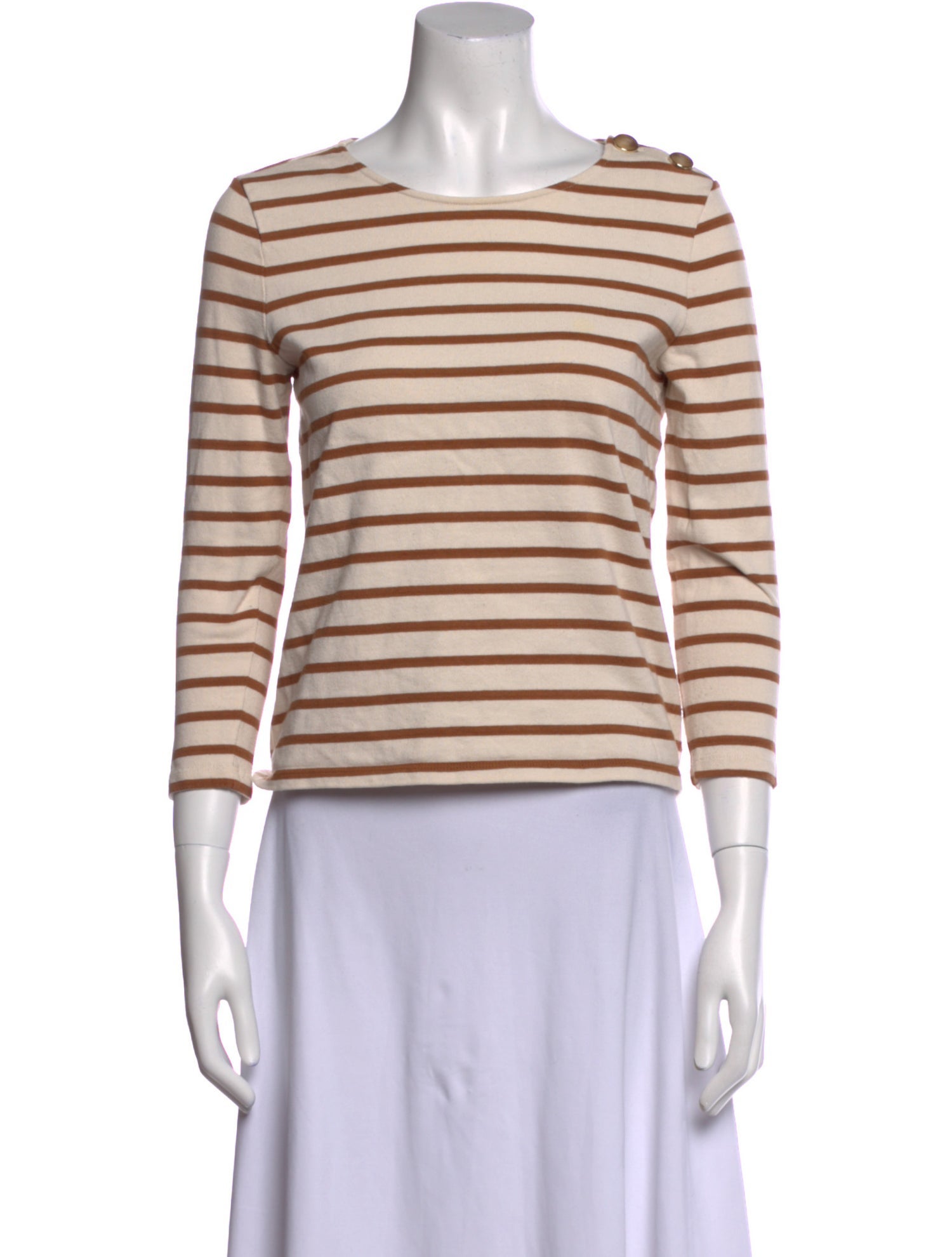 Sézane Striped Bateau Neckline Top