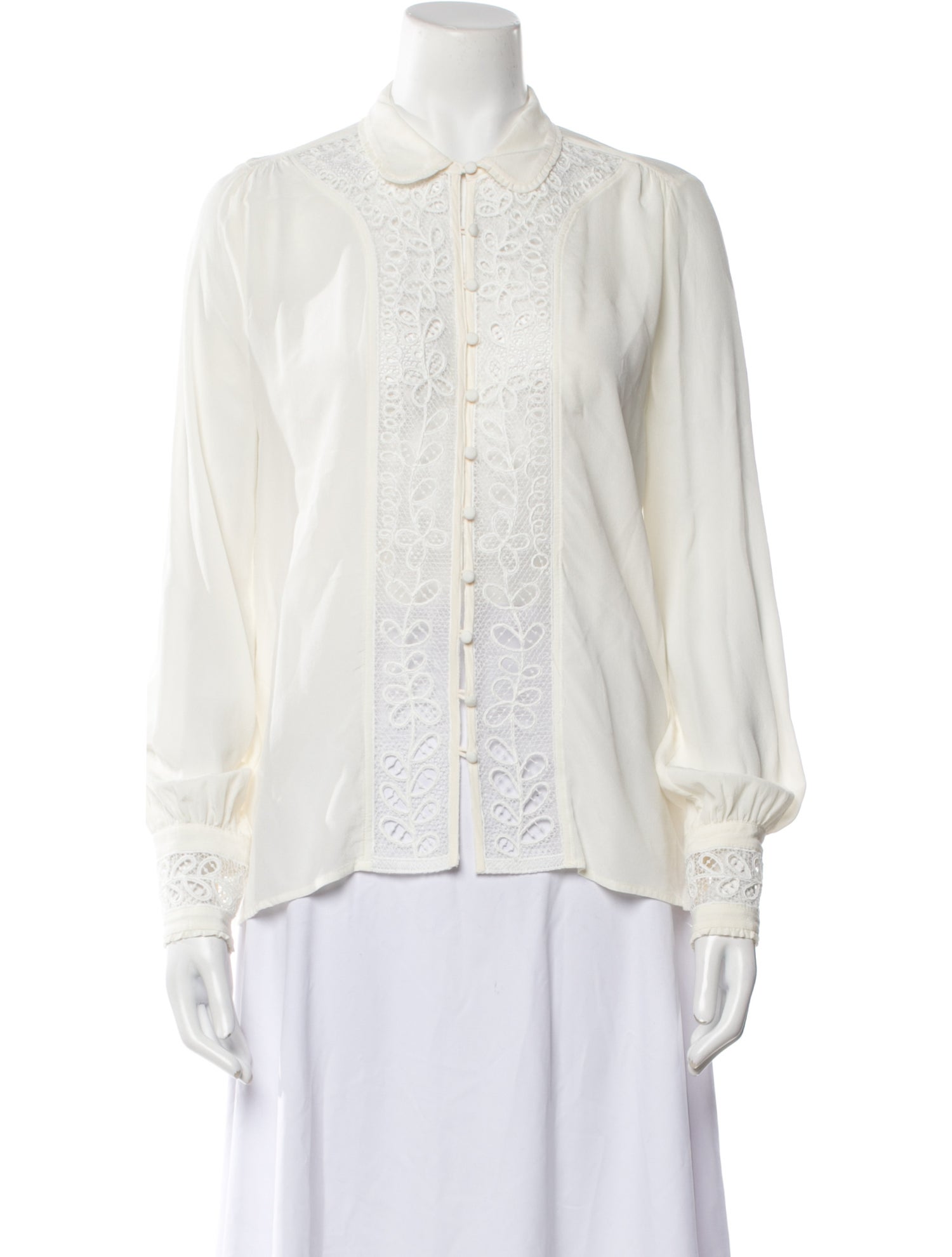 Sézane Silk Long Sleeve Button-Up Top