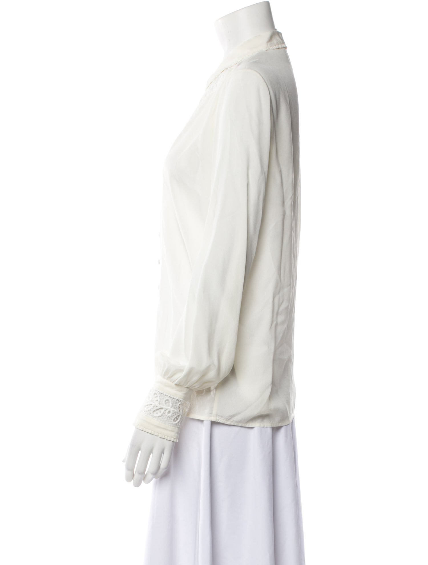 Sézane Silk Long Sleeve Button-Up Top