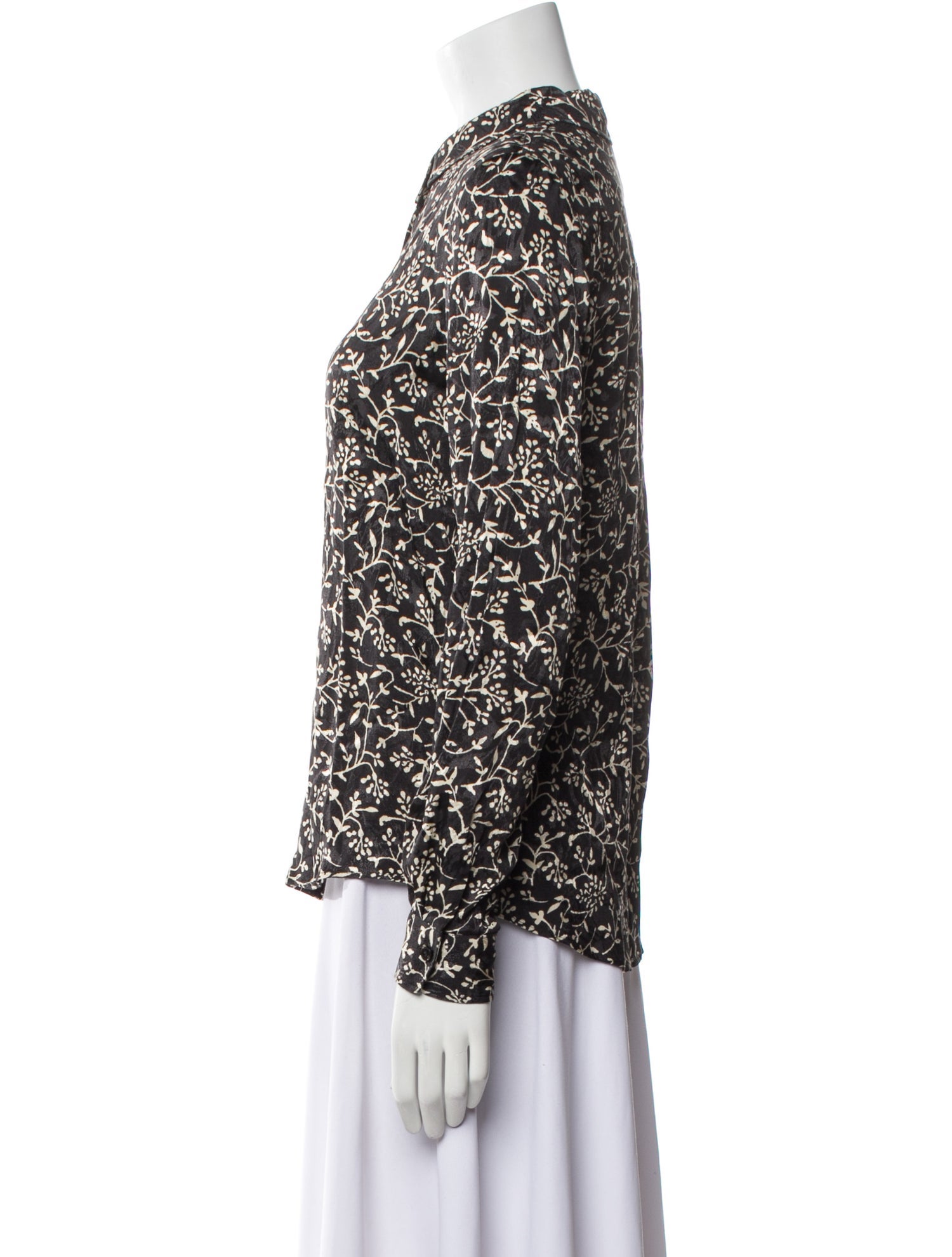 Sézane Printed Mock Neck Blouse