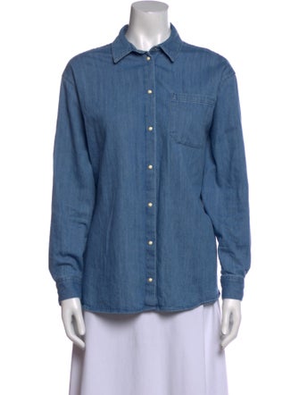 Sézane Long Sleeve Button-Up Top