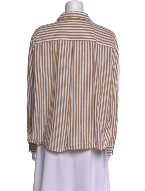 Sézane Striped Long Sleeve Button-Up Top