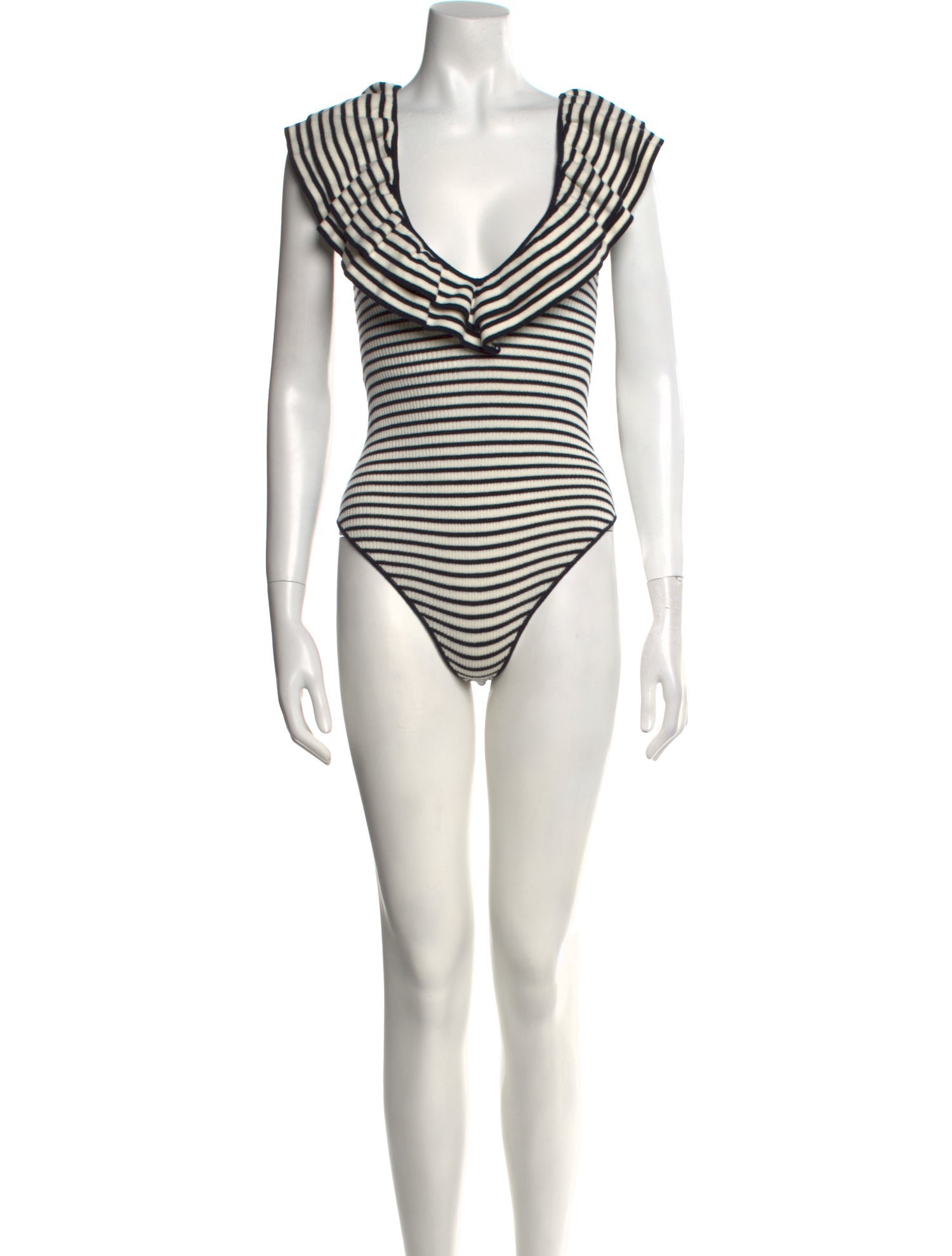 Sézane Striped V-Neck Sweater