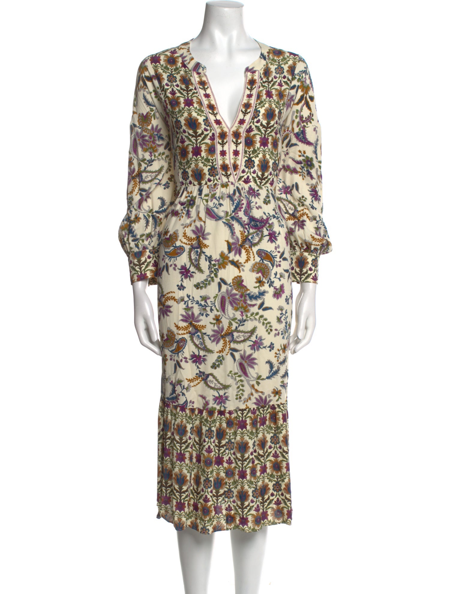 Sézane Floral Print Midi Length Dress