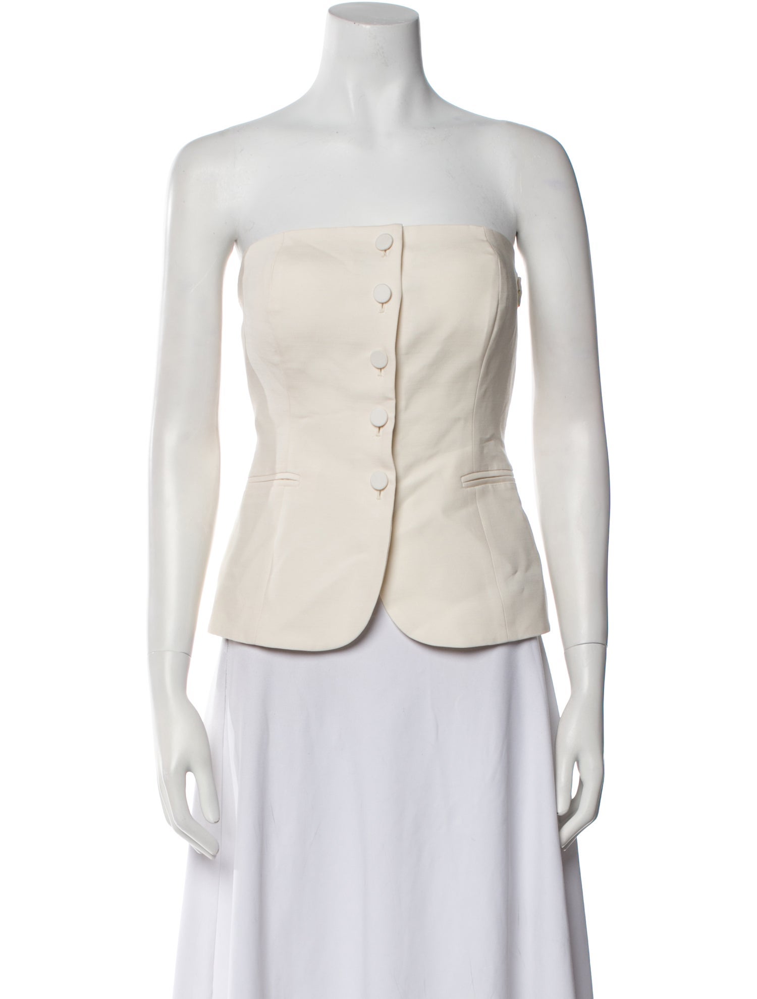 Sézane Virgin Wool Strapless Crop Top