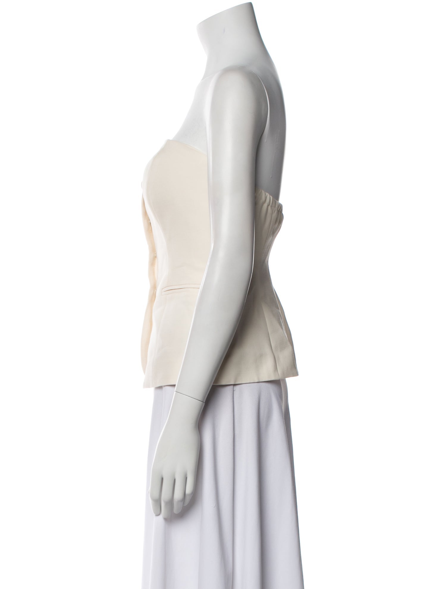 Sézane Virgin Wool Strapless Crop Top