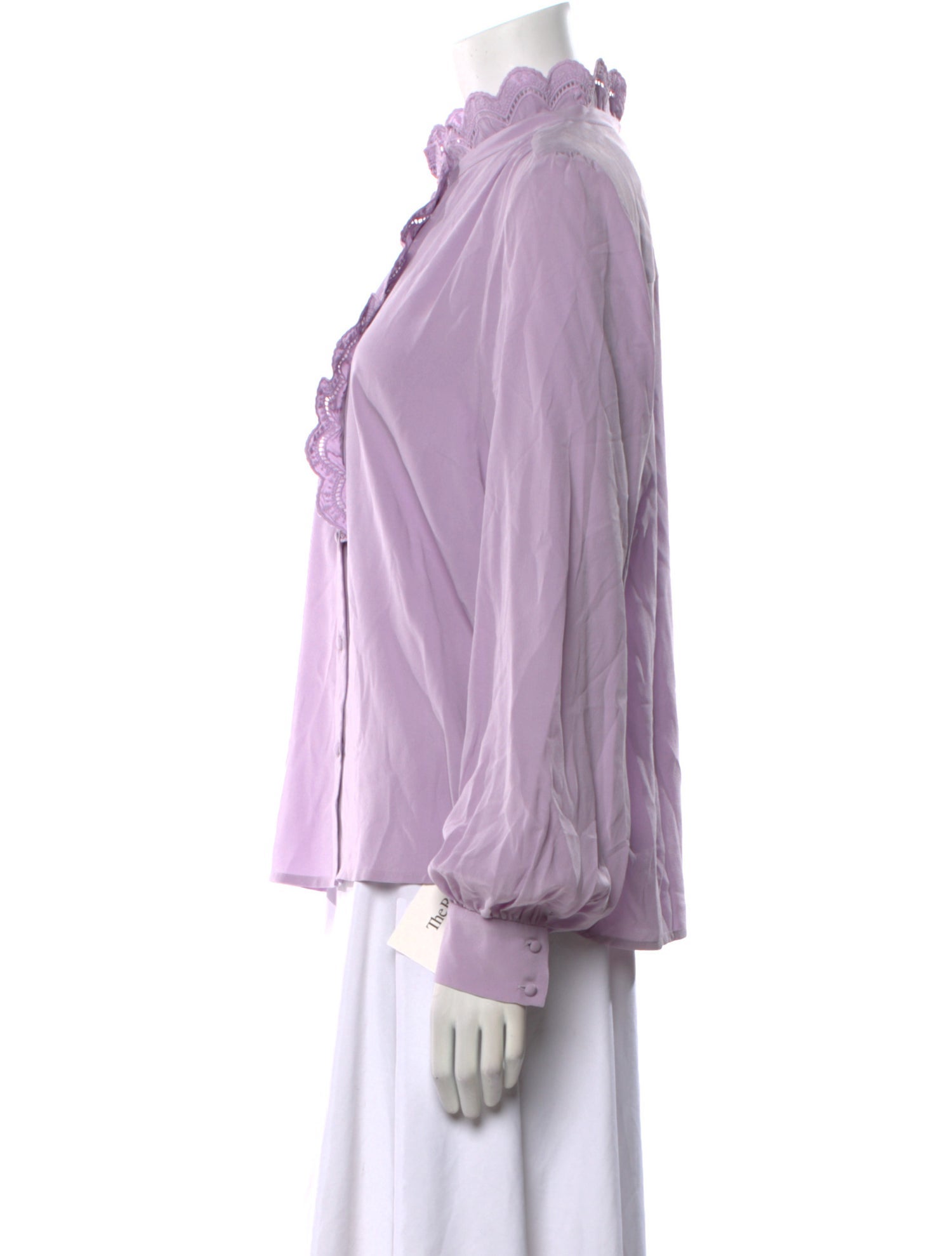 Sézane Silk Mock Neck Blouse