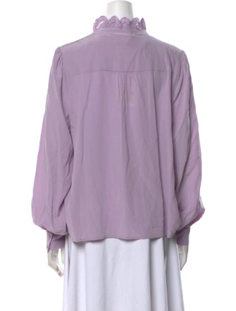 Sézane Silk Mock Neck Blouse