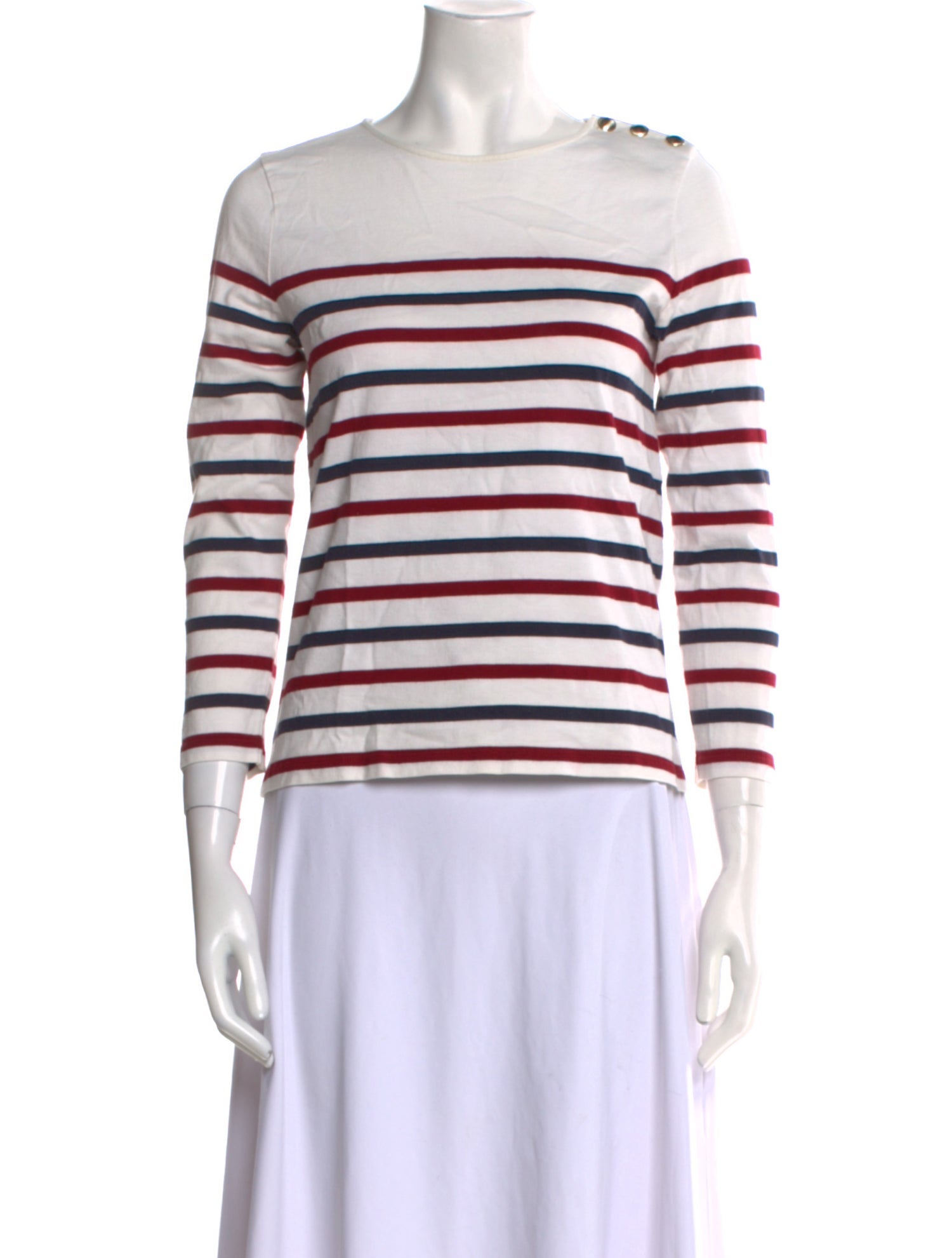 Sézane Striped Crew Neck Top