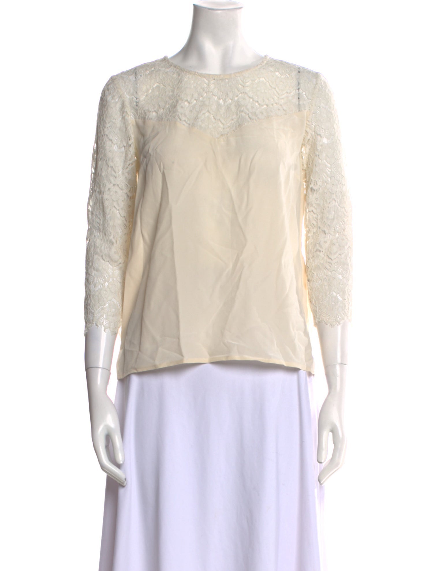 Sézane Silk Crew Neck Top