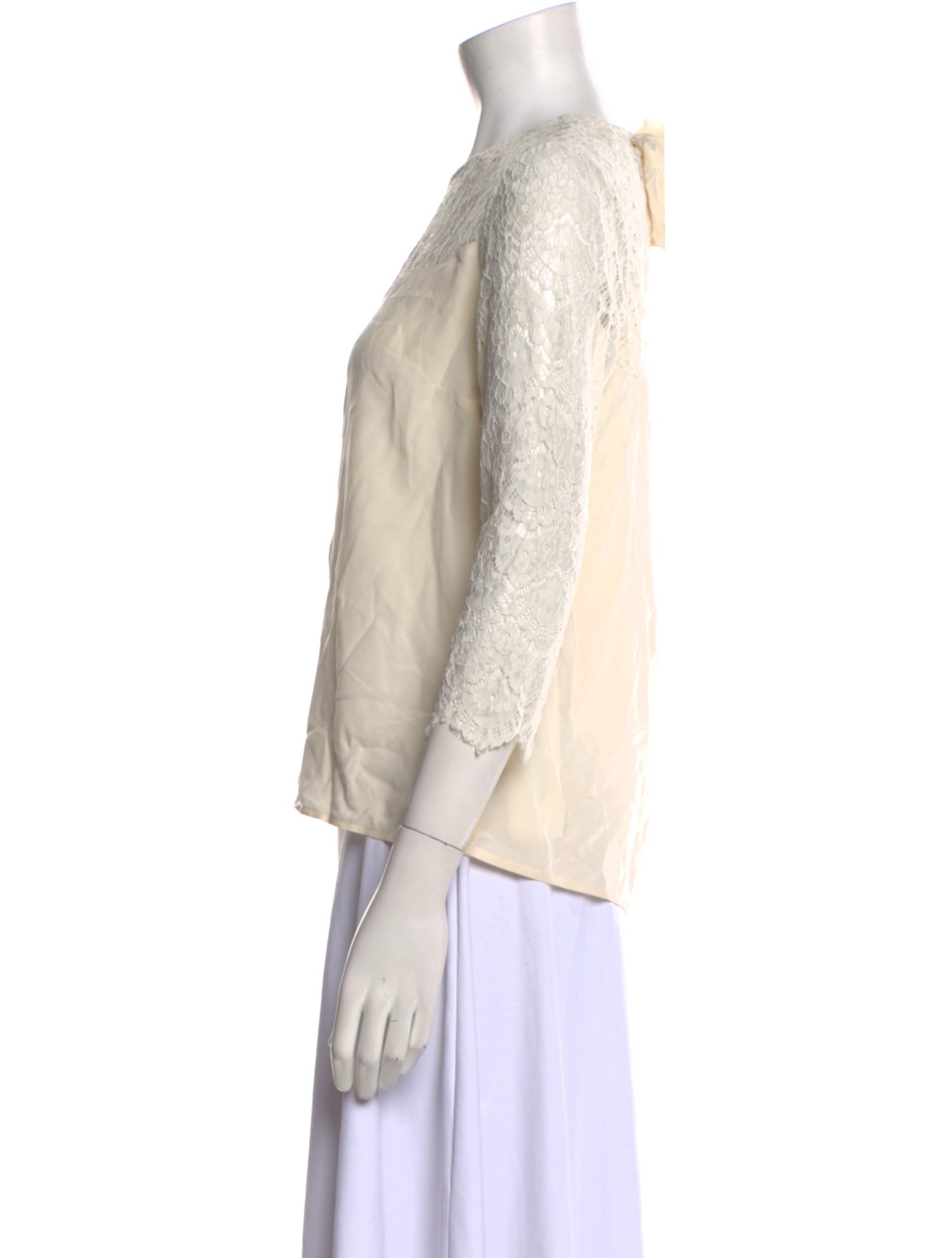 Sézane Silk Crew Neck Top