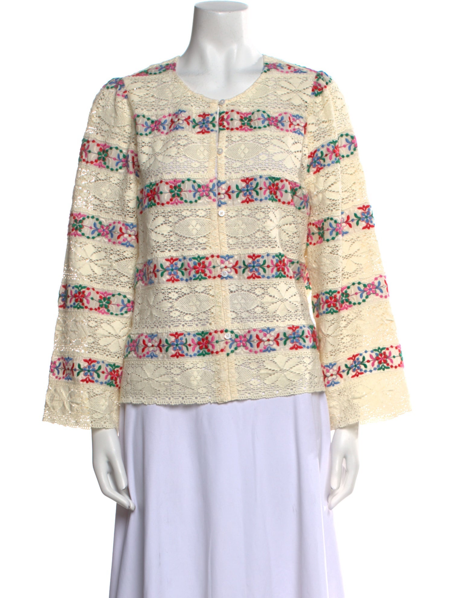 Sézane Lace Printed Sweatshirt