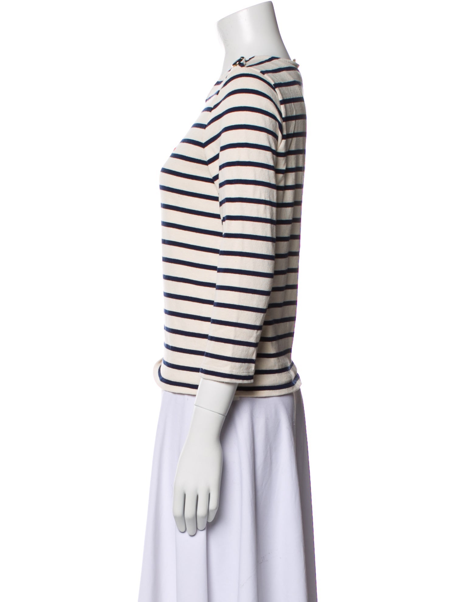 Sézane Striped Crew Neck Top