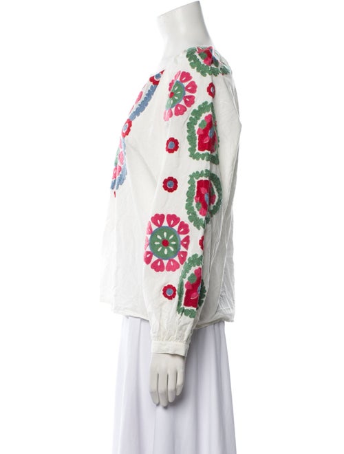 Sézane Printed V-Neck Blouse