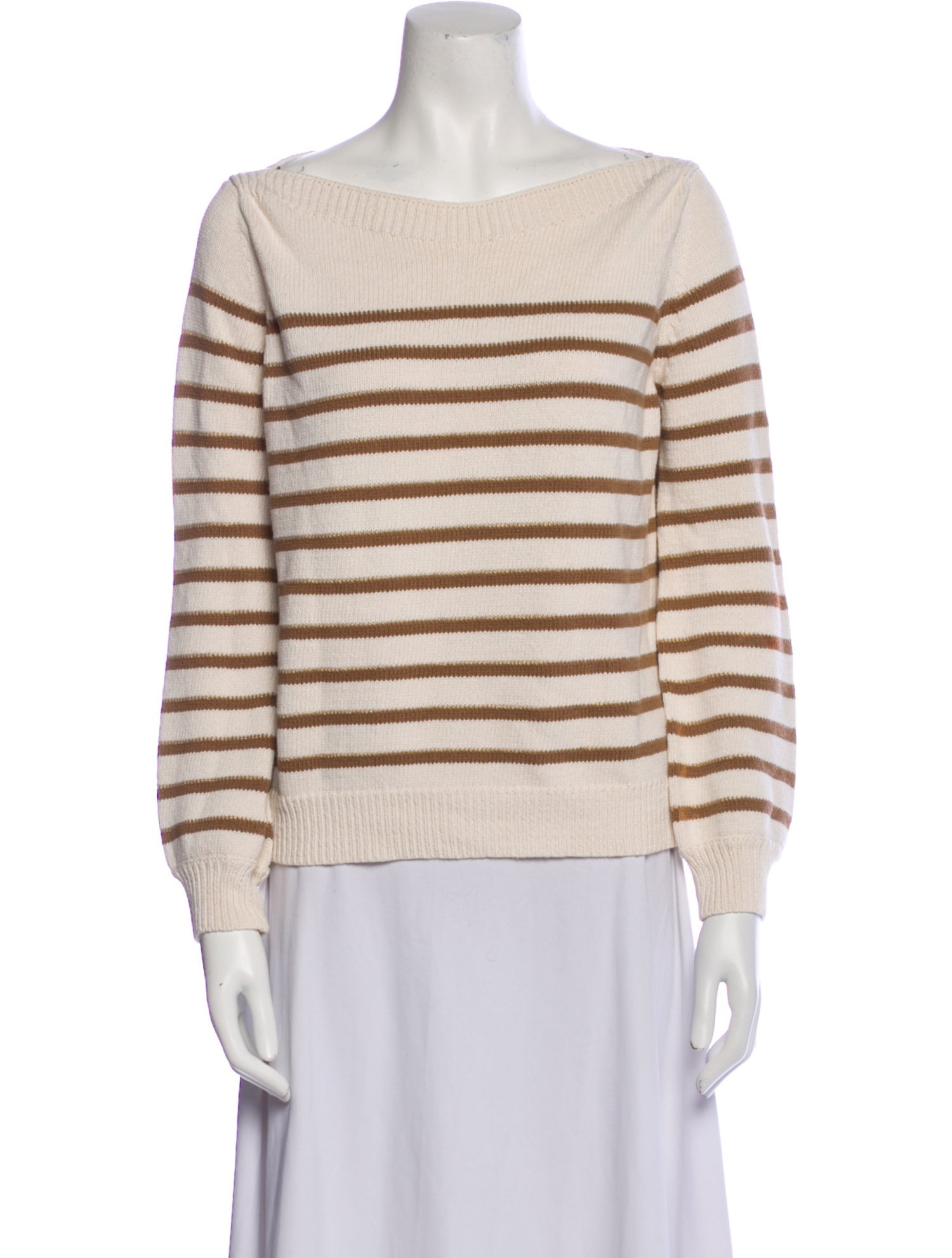 Sézane Striped Bateau Neckline Sweater