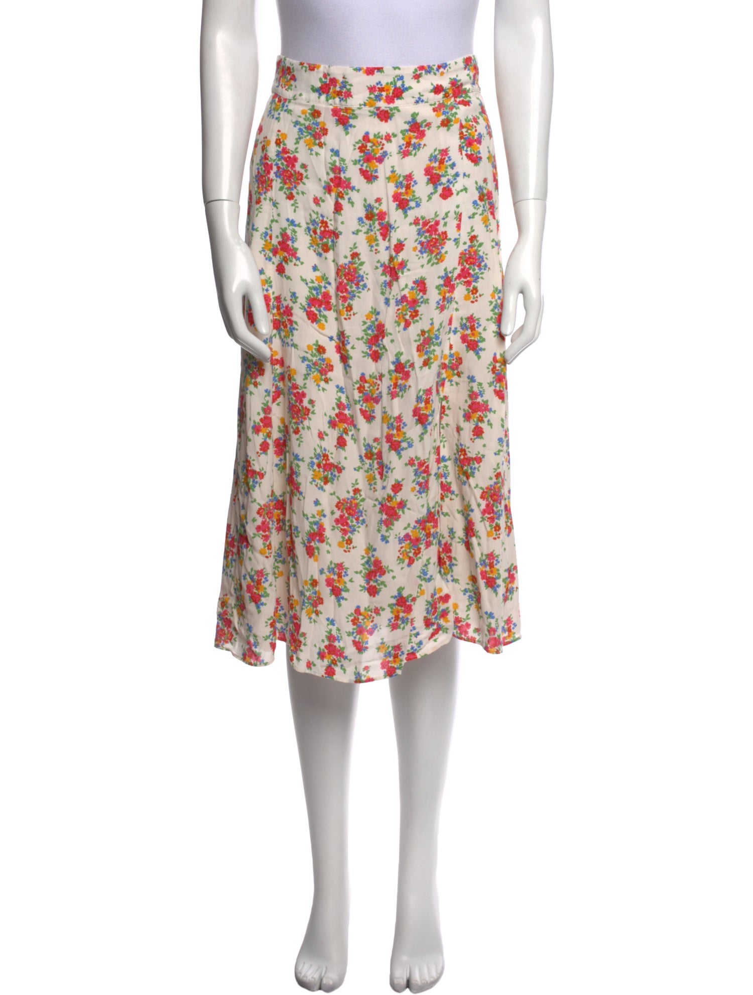 Sézane Floral Print Midi Length Skirt