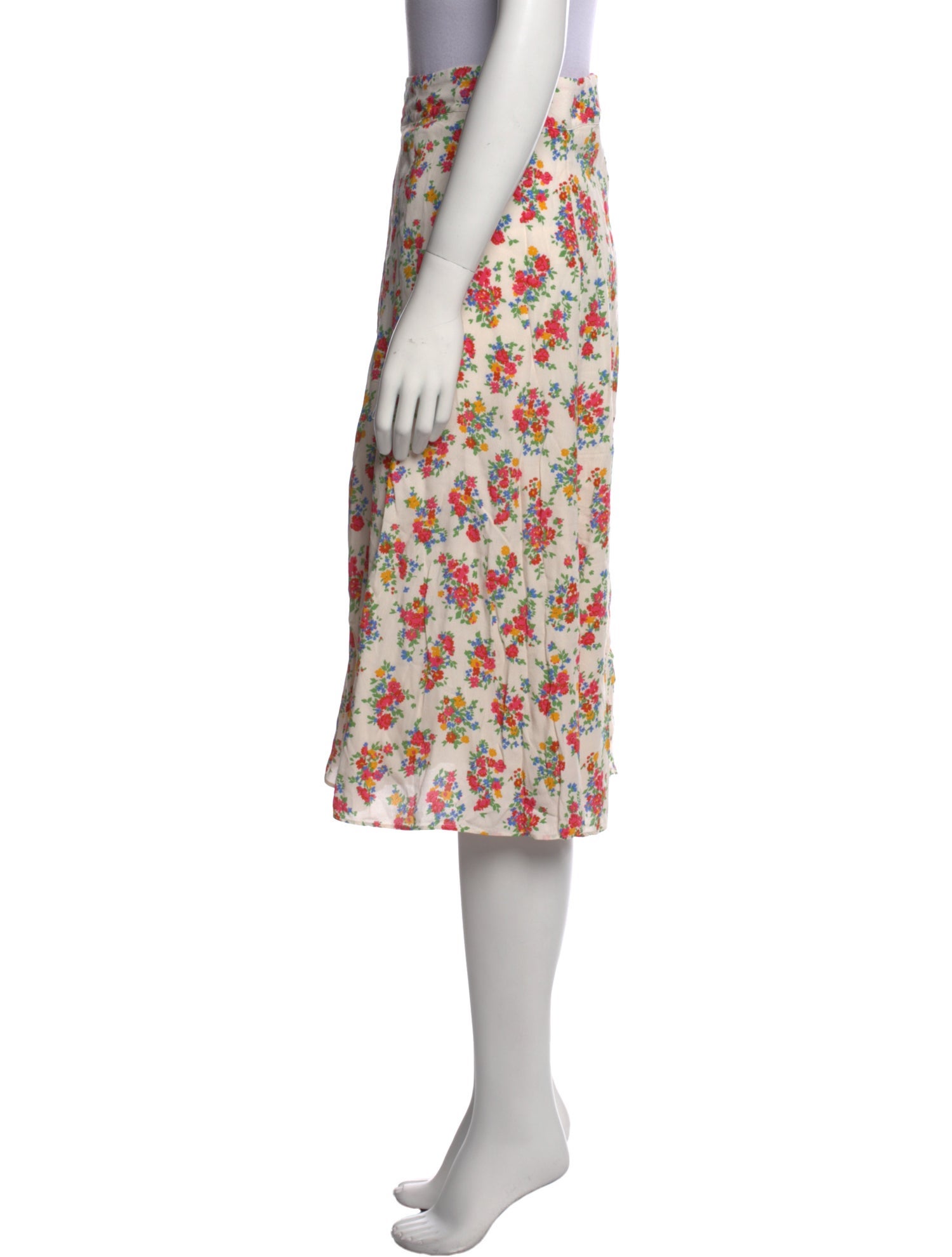 Sézane Floral Print Midi Length Skirt