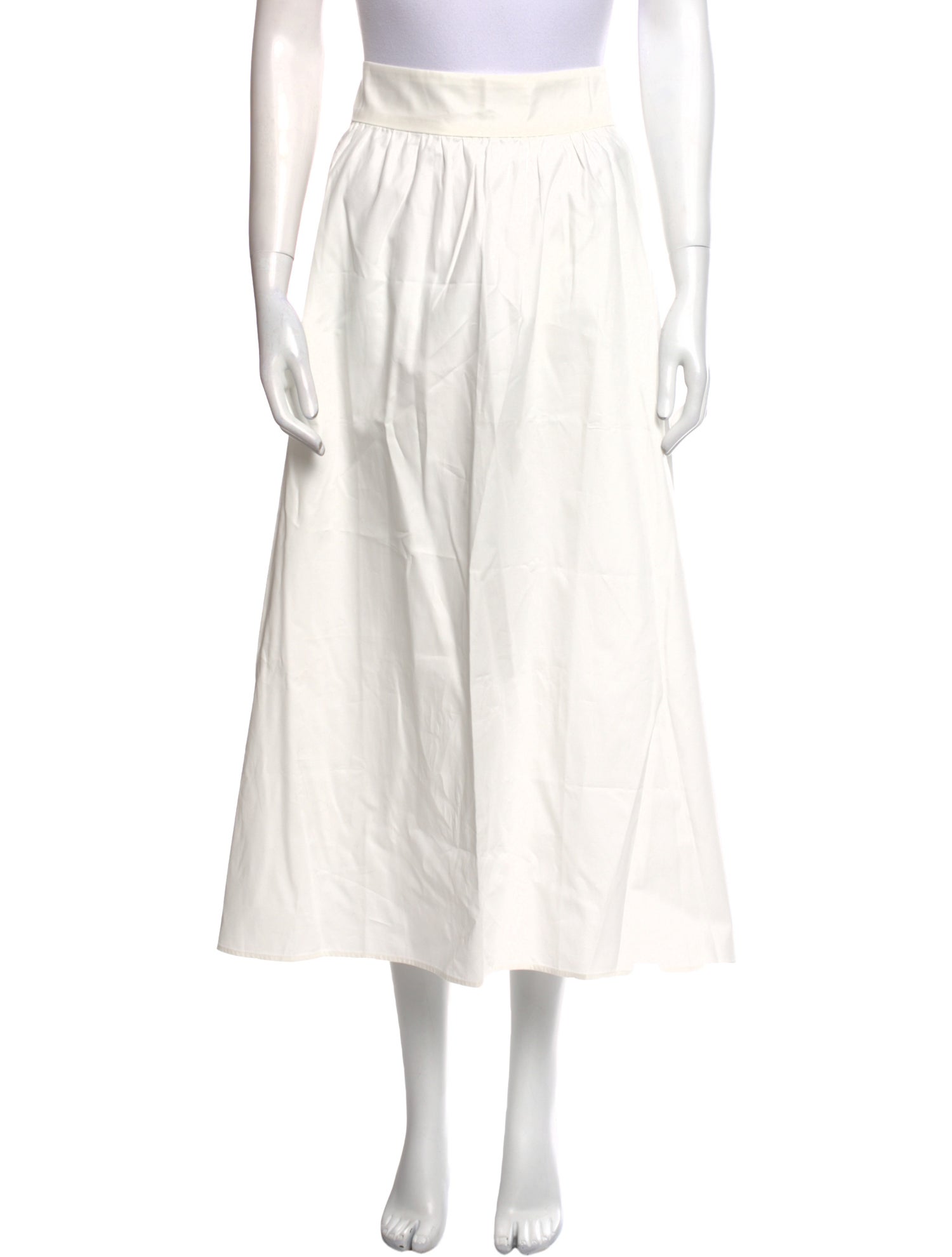 Sézane Pleated Accents Midi Length Skirt