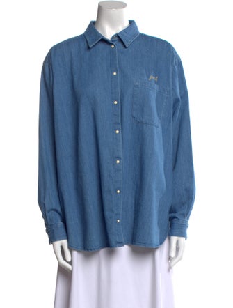 Sézane Long Sleeve Button-Up Top