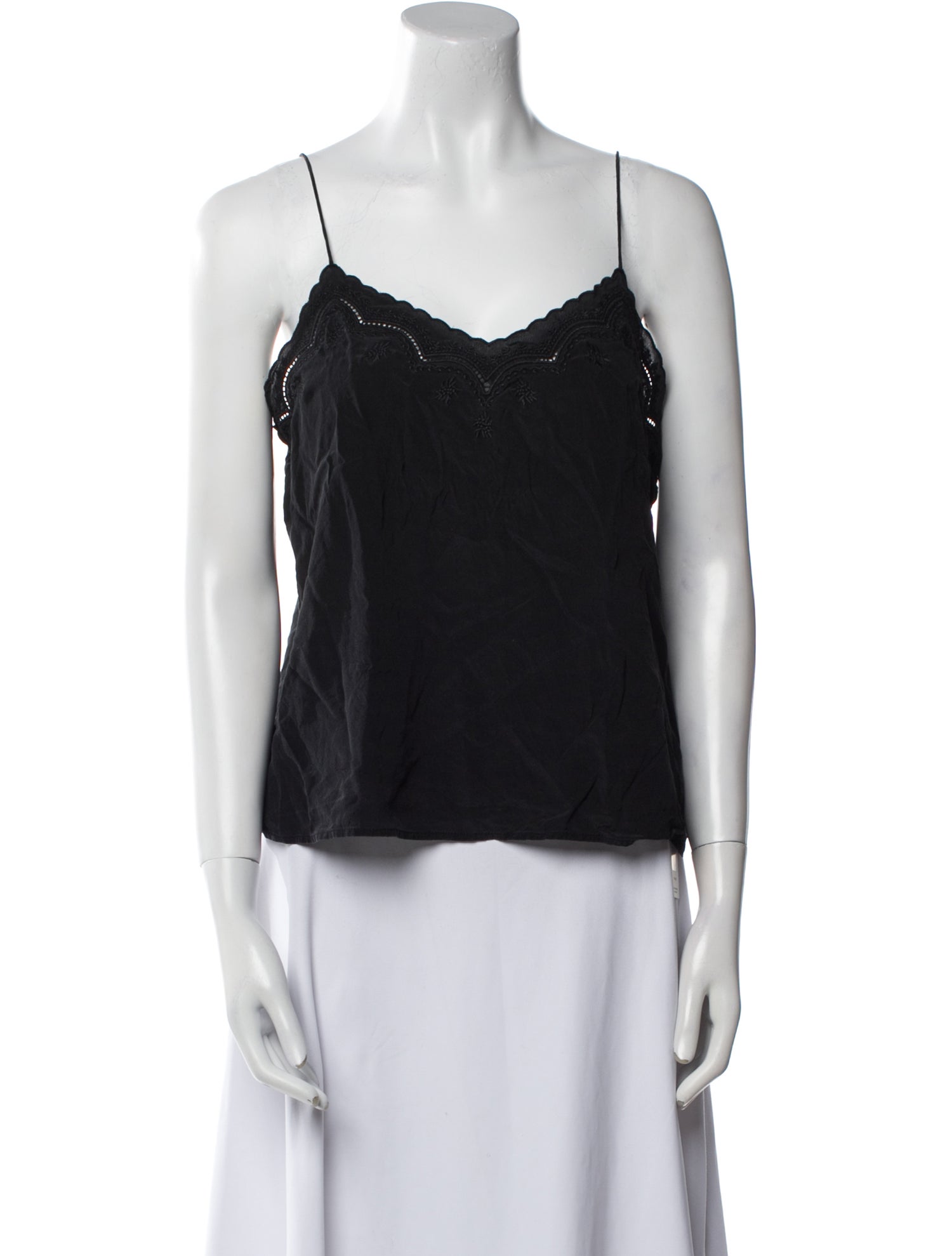 Sézane Silk V-Neck Top