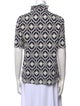 Sézane Printed Mock Neck Blouse