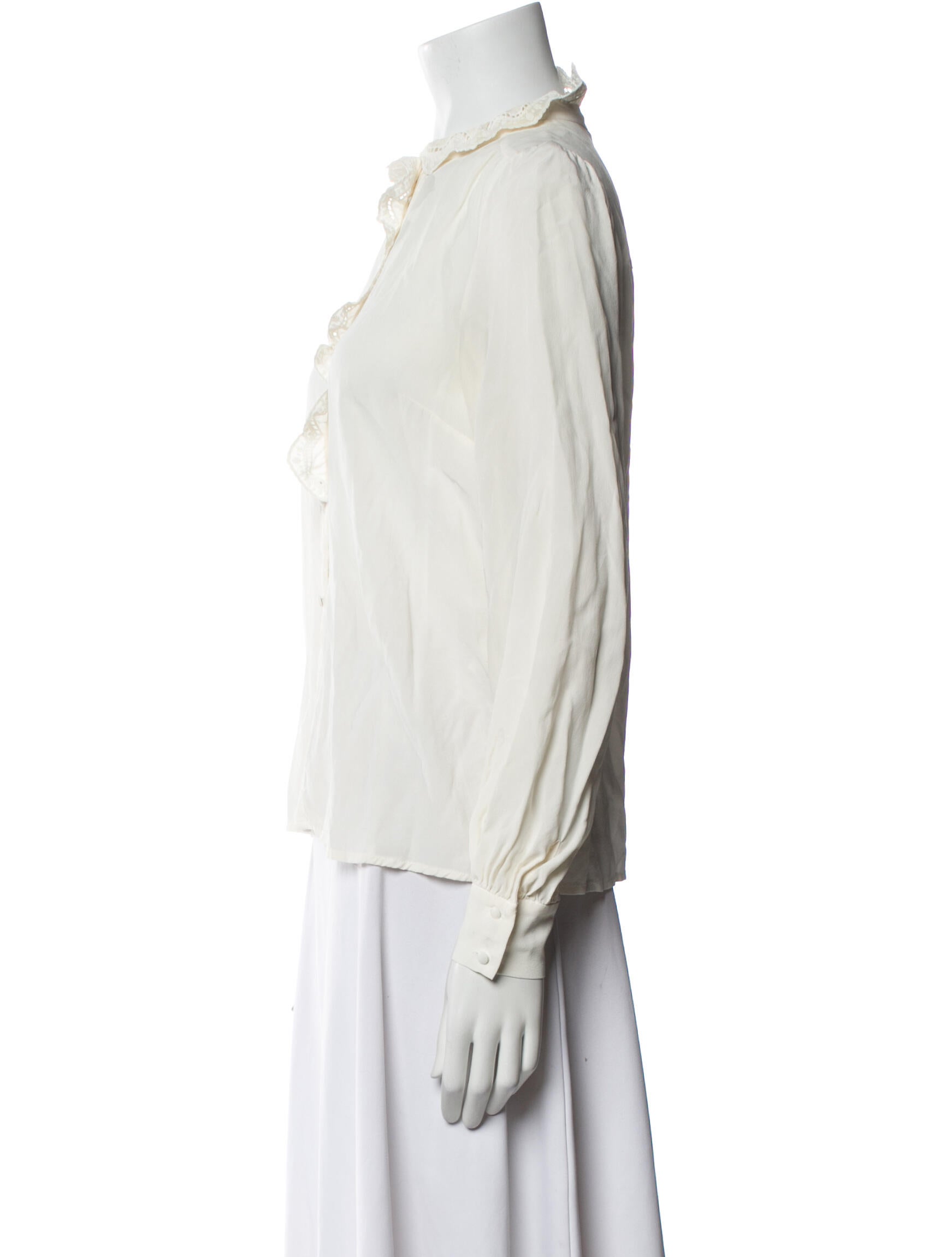 Sézane Silk Mock Neck Blouse